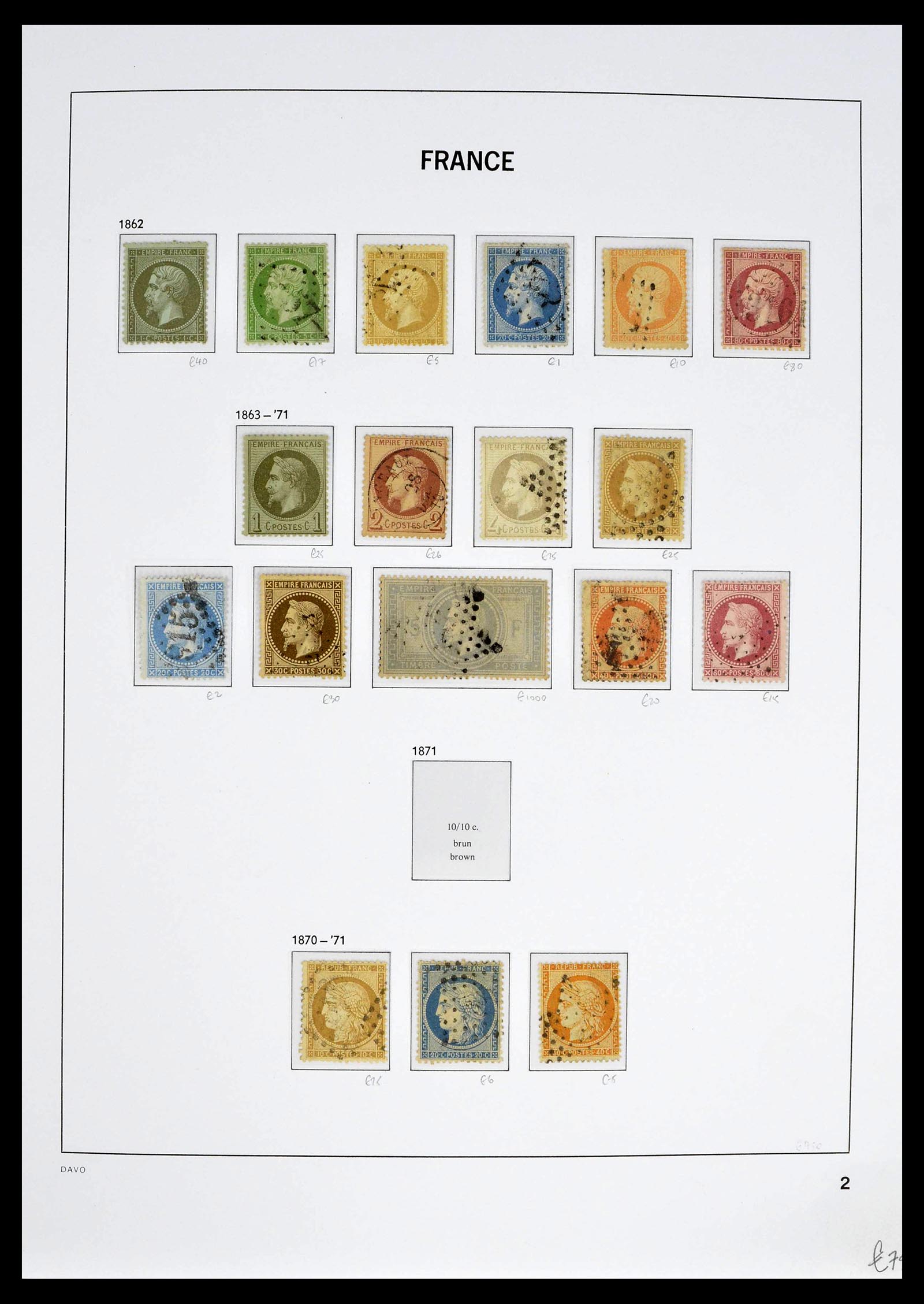 39335 0003 - Postzegelverzameling 39335 Frankrijk 1849-1969.