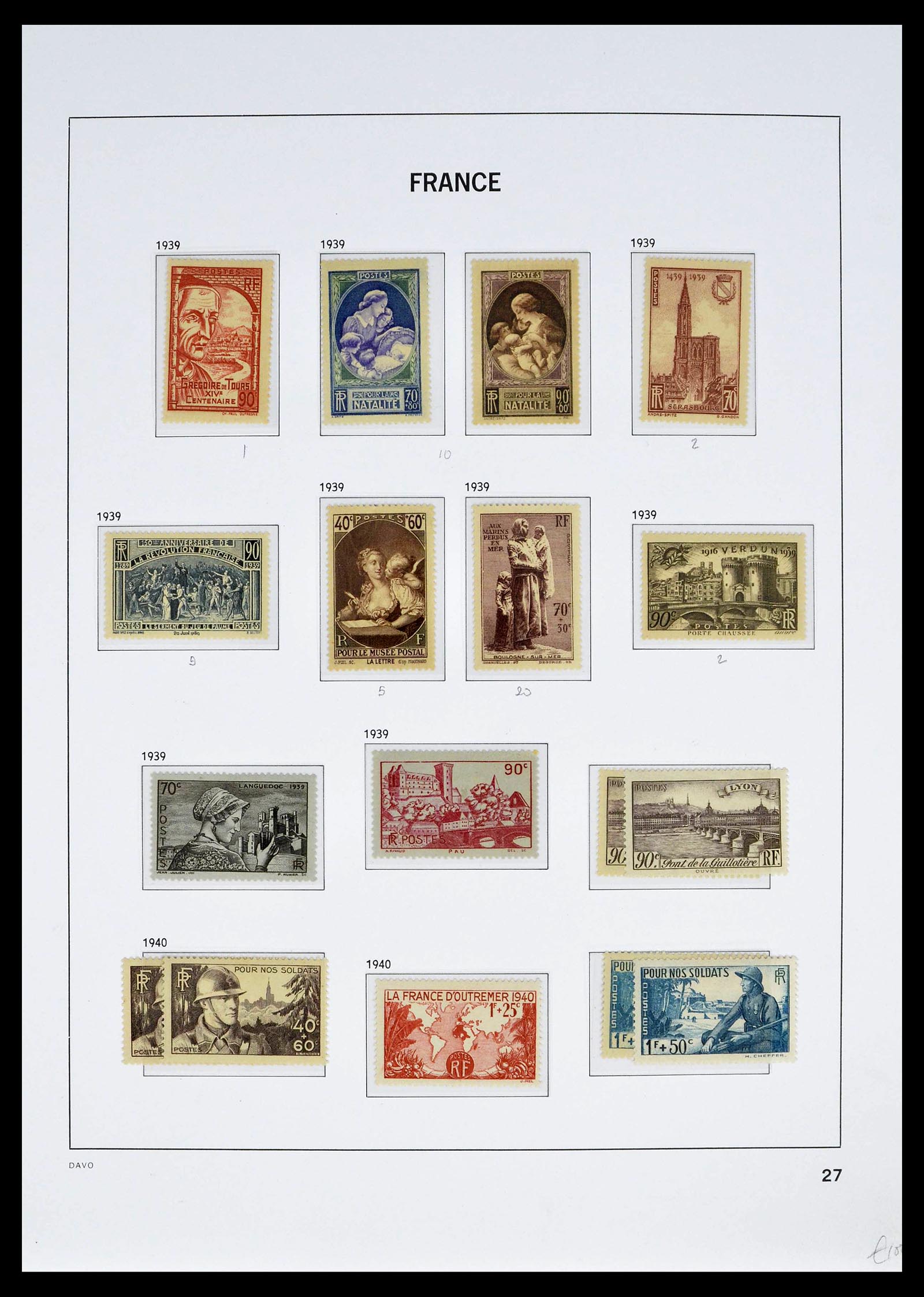 39335 0042 - Postzegelverzameling 39335 Frankrijk 1849-1969.