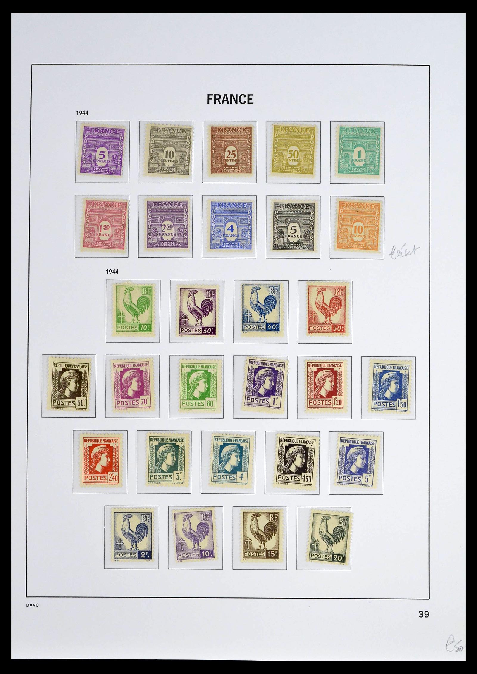 39335 0054 - Postzegelverzameling 39335 Frankrijk 1849-1969.