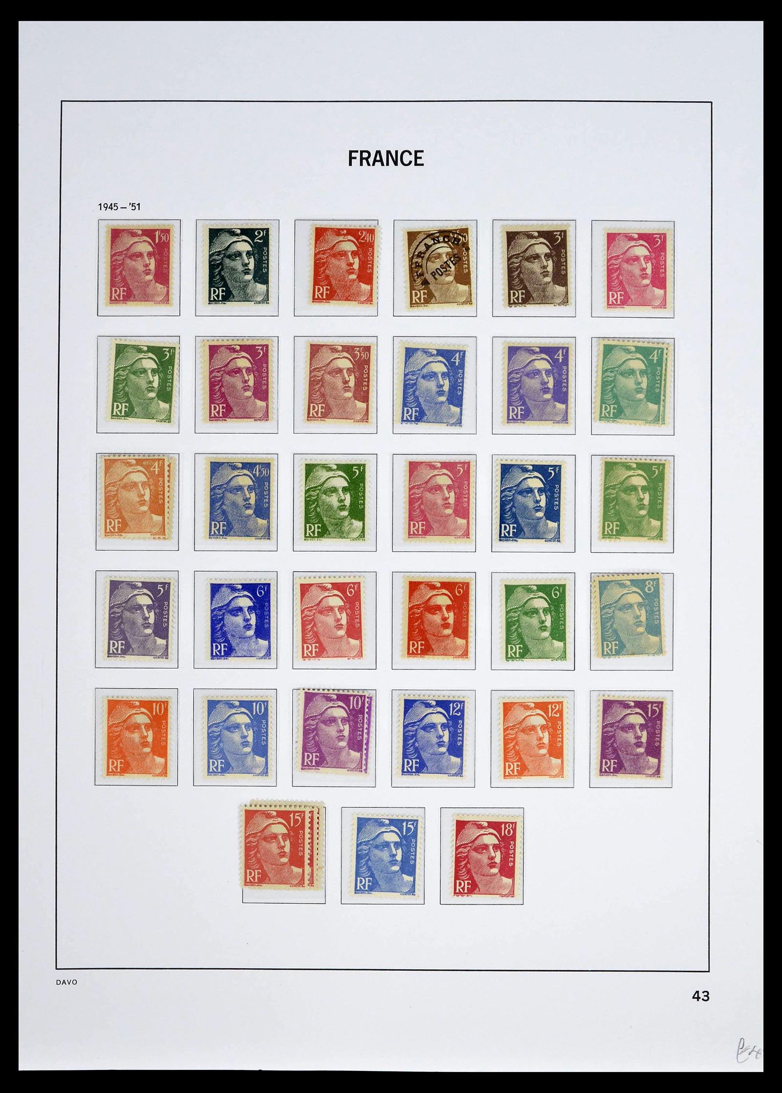 39335 0058 - Postzegelverzameling 39335 Frankrijk 1849-1969.