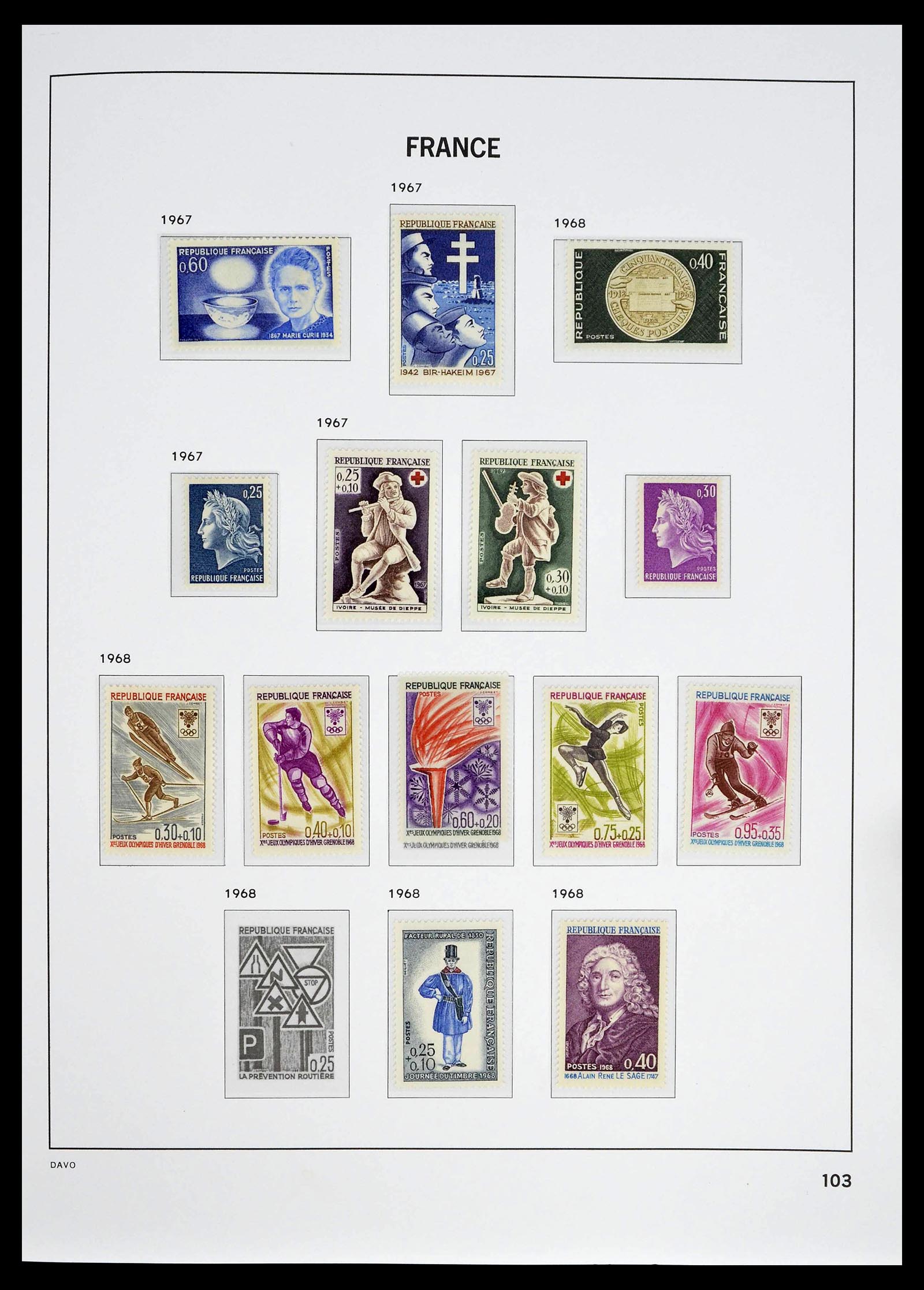 39335 0129 - Postzegelverzameling 39335 Frankrijk 1849-1969.