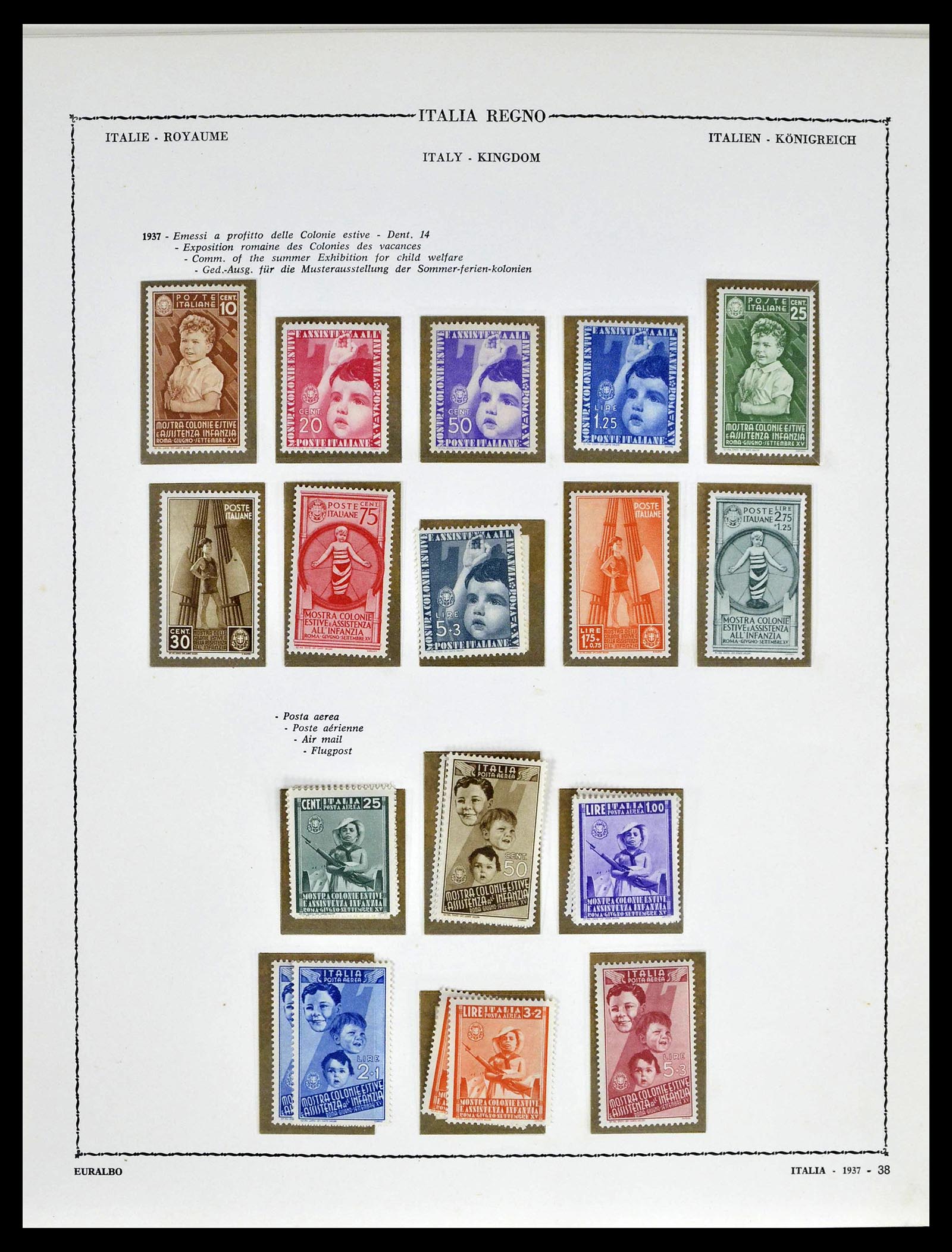 39346 0009 - Postzegelverzameling 39346 Italië en koloniën 1923-1941.