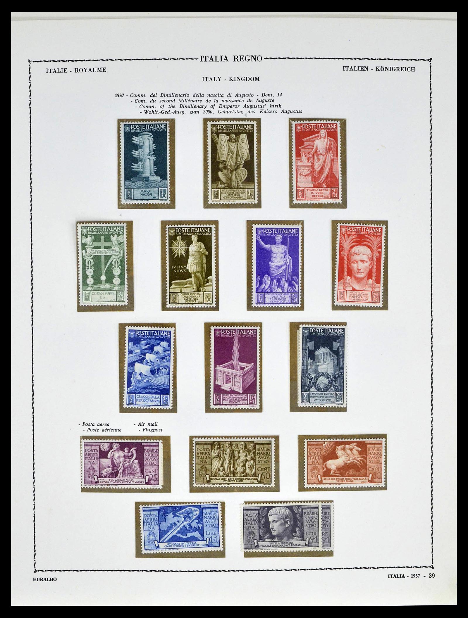39346 0010 - Postzegelverzameling 39346 Italië en koloniën 1923-1941.