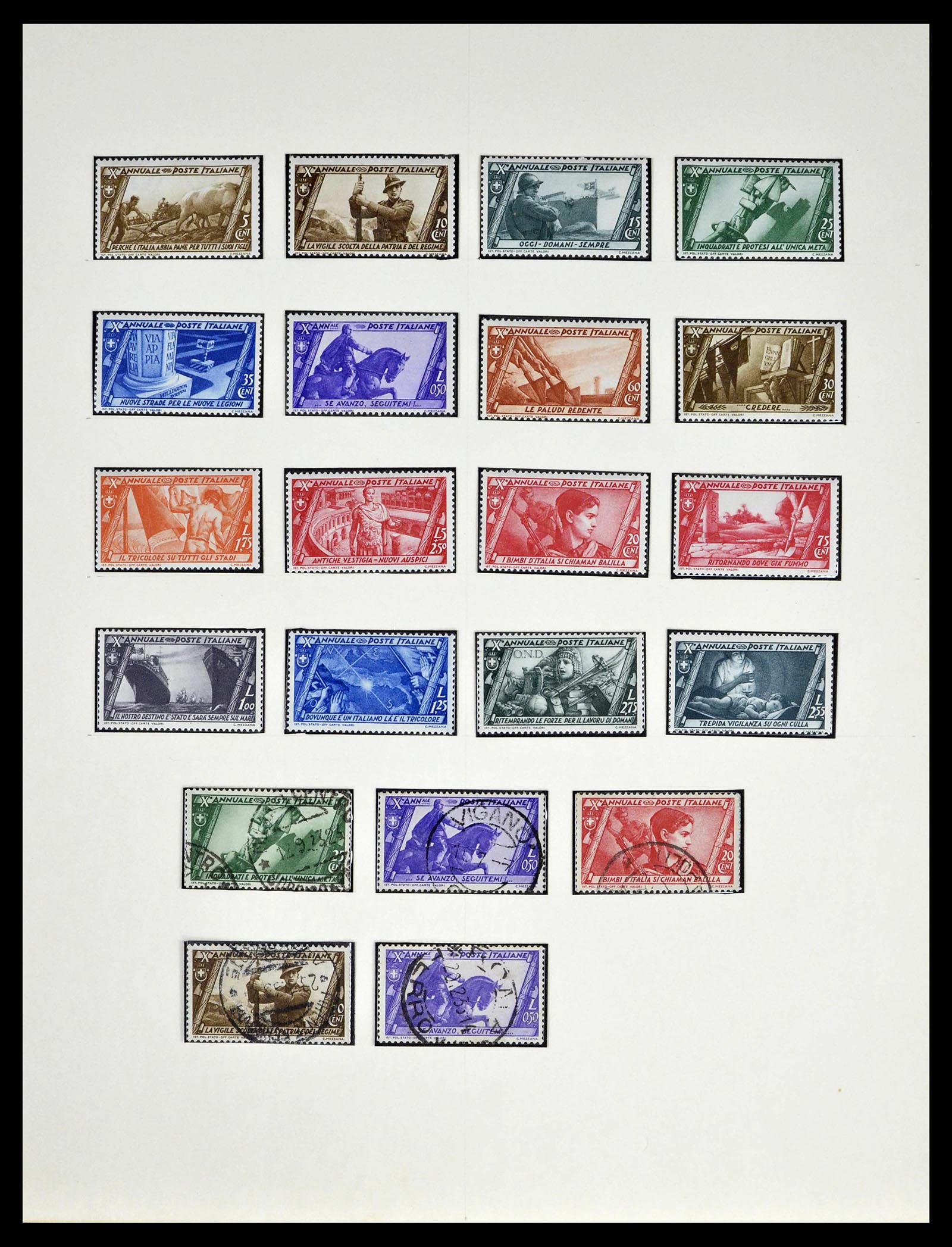39346 0014 - Postzegelverzameling 39346 Italië en koloniën 1923-1941.