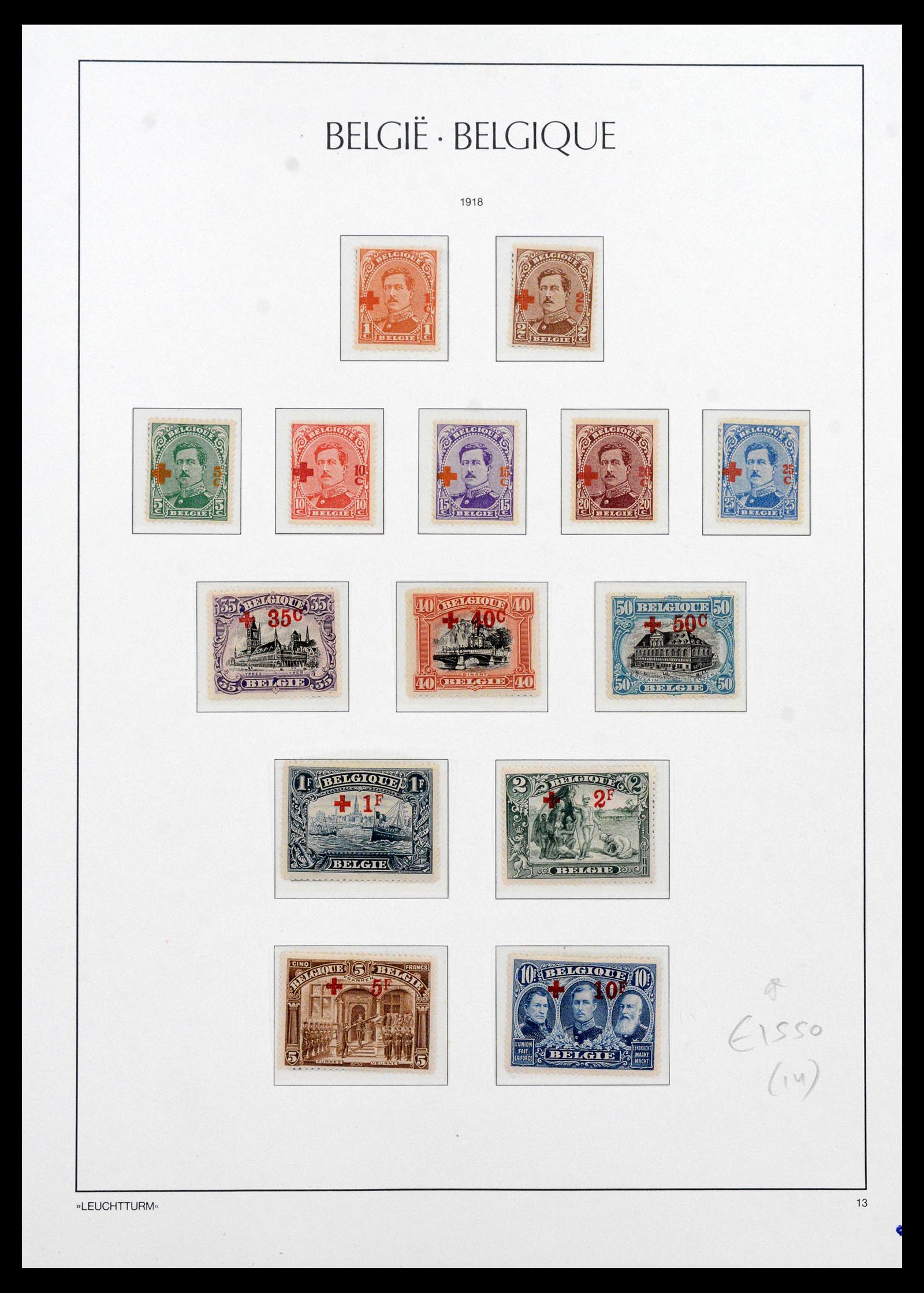39350 0001 - Stamp collection 39350 Belgium investment lot key stamps 1866-1933.