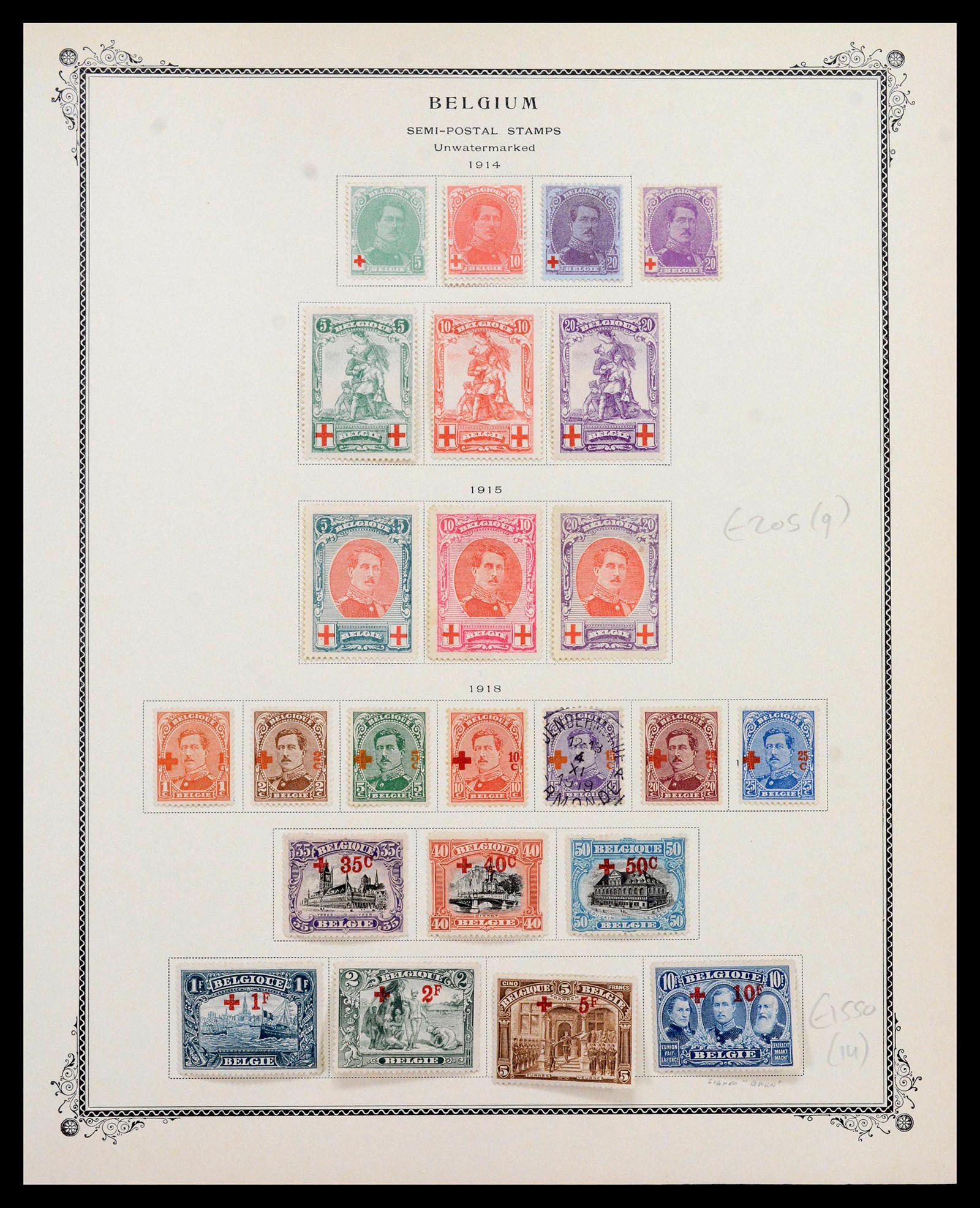 39350 0002 - Stamp collection 39350 Belgium investment lot key stamps 1866-1933.