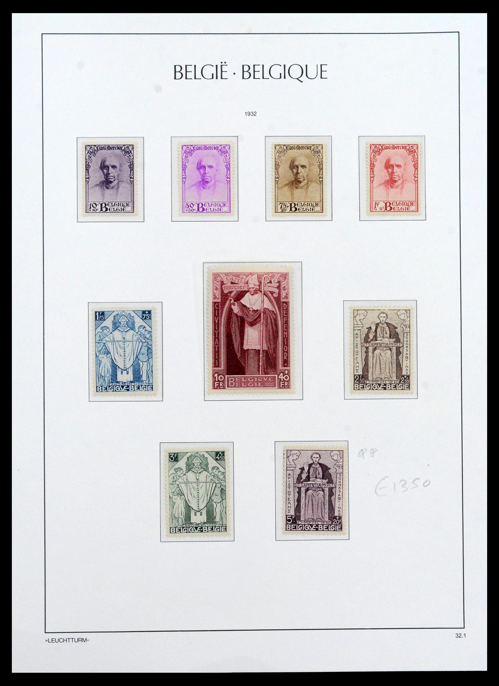39350 0013 - Stamp collection 39350 Belgium investment lot key stamps 1866-1933.