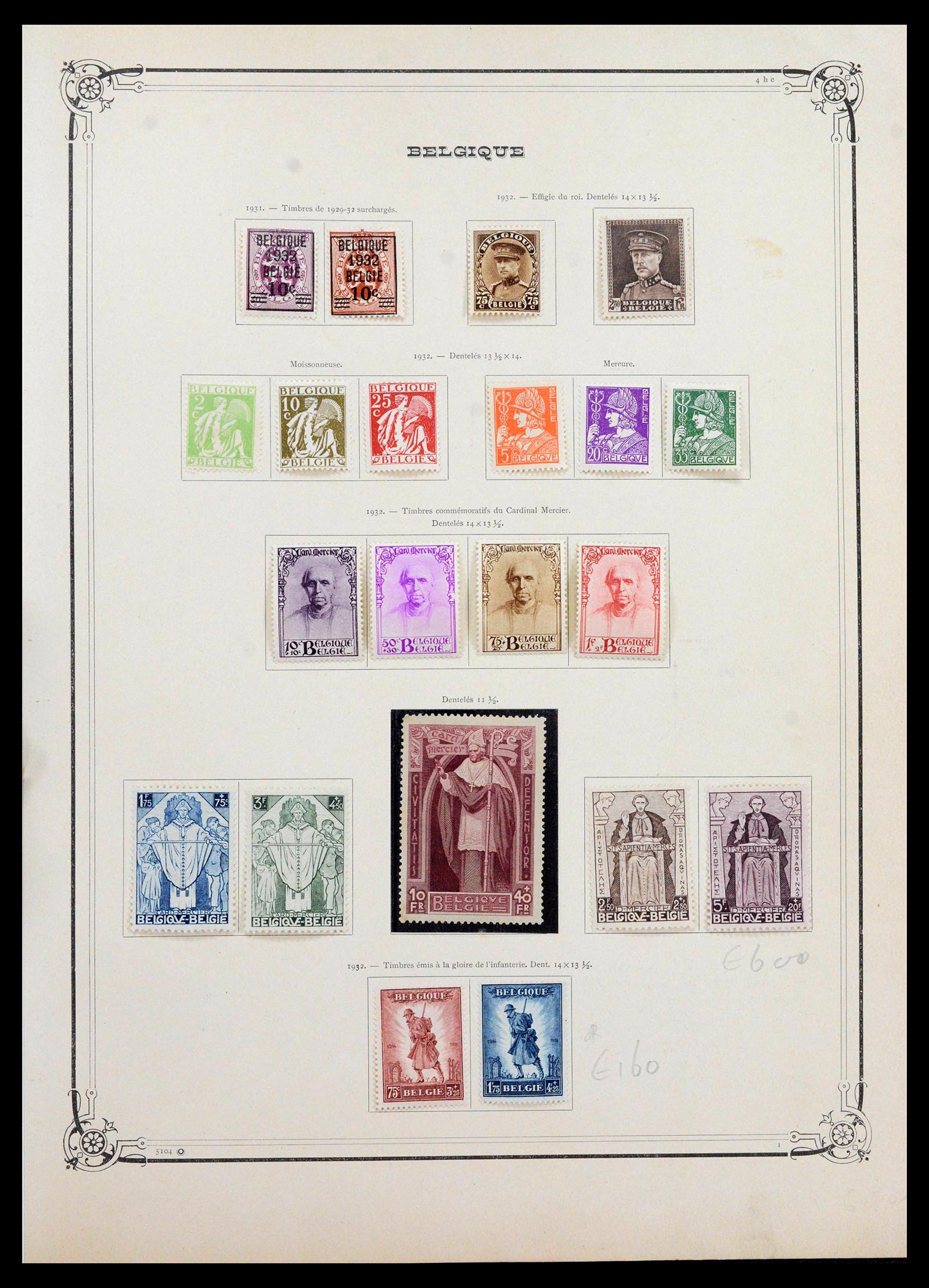 39350 0014 - Postzegelverzameling 39350 België investerings lot topzegels 1866-193