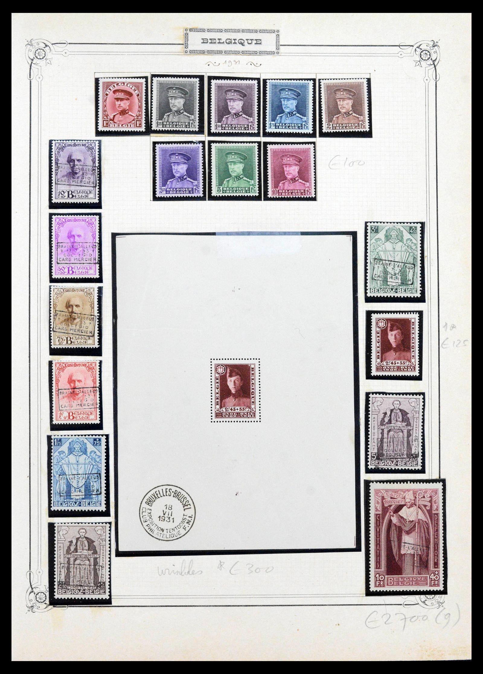 39350 0018 - Stamp collection 39350 Belgium investment lot key stamps 1866-1933.