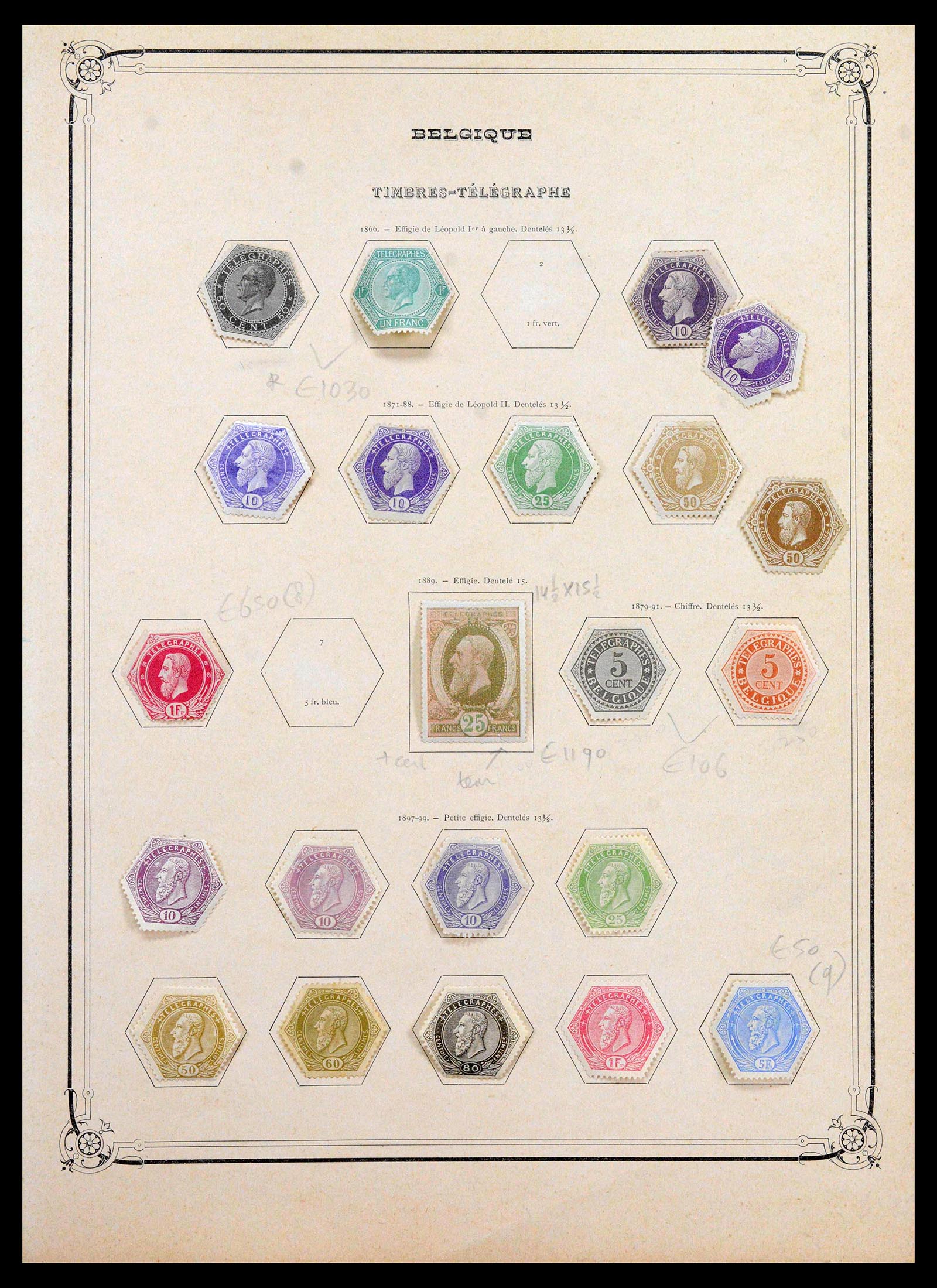 39350 0024 - Stamp collection 39350 Belgium investment lot key stamps 1866-1933.
