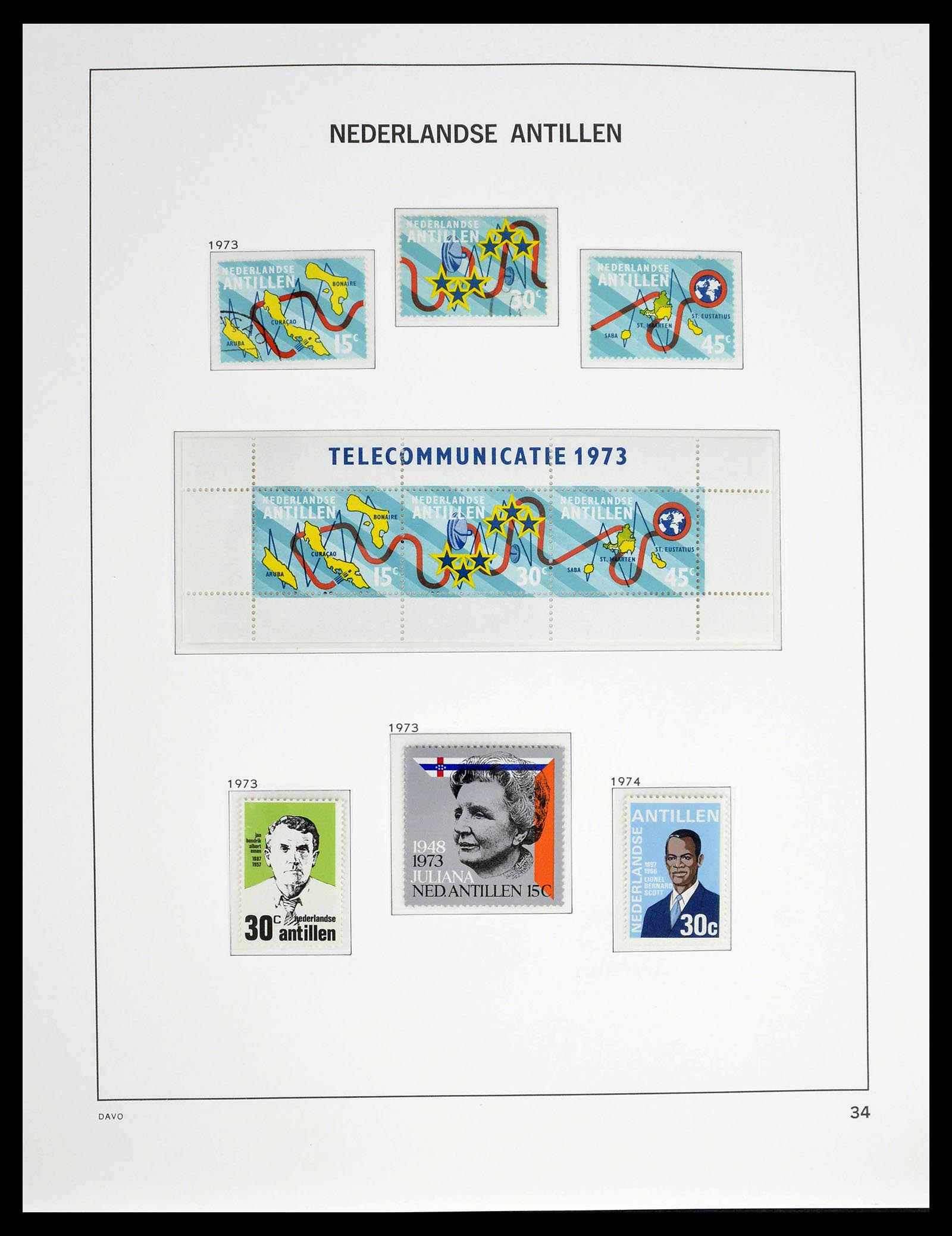 39360 0035 - Postzegelverzameling 39360 Curaçao/Antillen compleet 1873-2013.