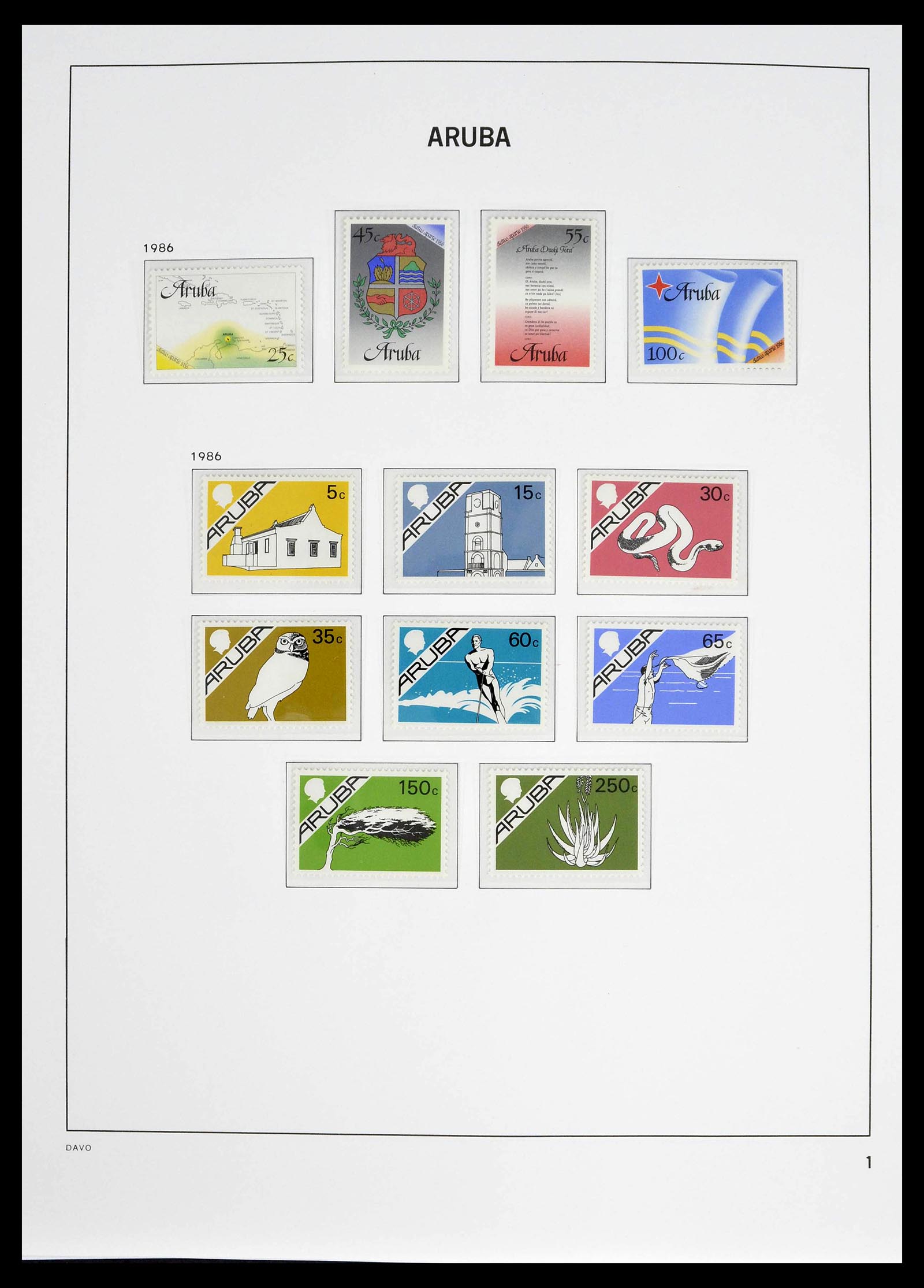 39361 0001 - Stamp collection 39361 Aruba 1986-2013.