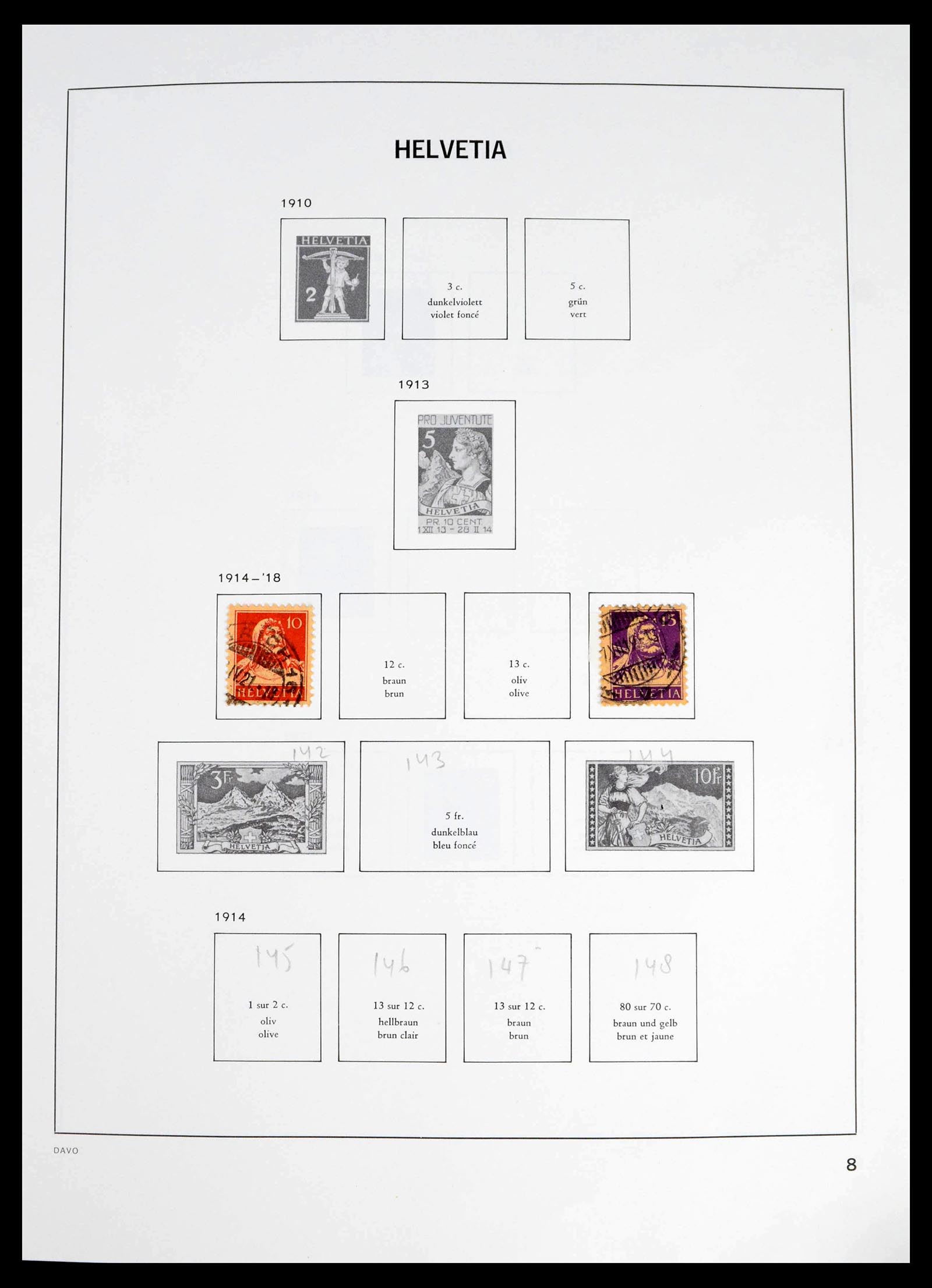 39363 0003 - Postzegelverzameling 39363 Zwitserland 1939-2013.