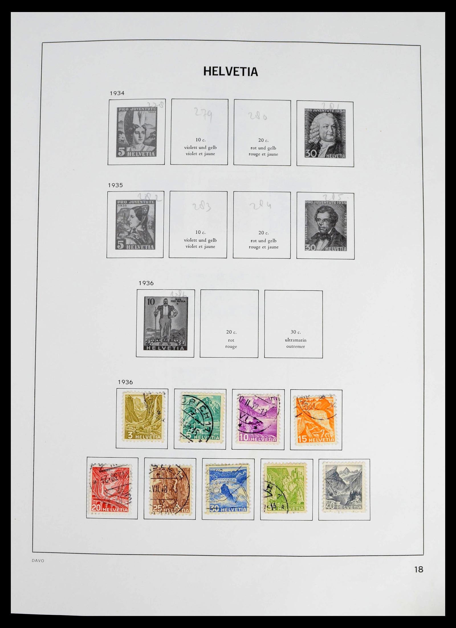 39363 0010 - Postzegelverzameling 39363 Zwitserland 1939-2013.