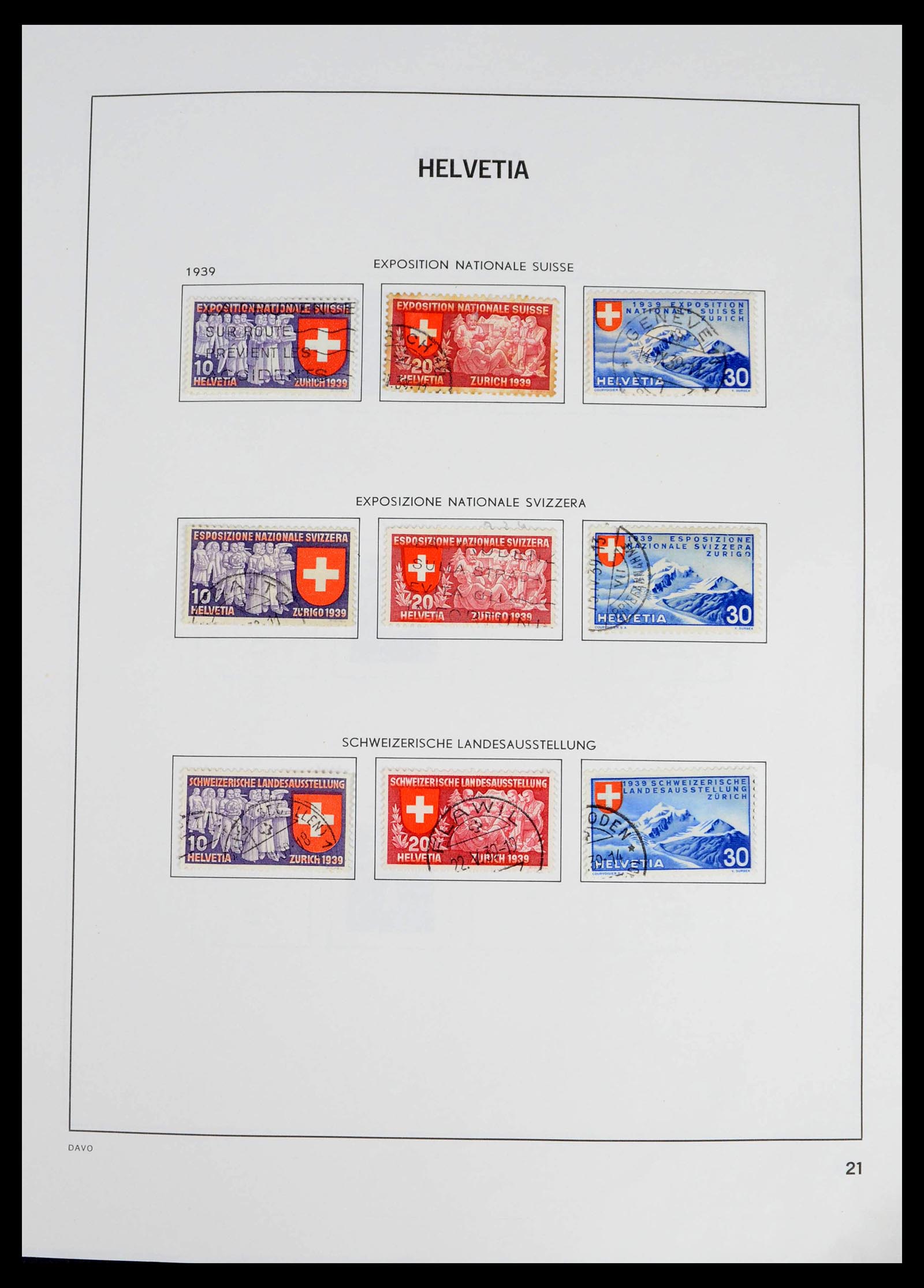 39363 0013 - Postzegelverzameling 39363 Zwitserland 1939-2013.