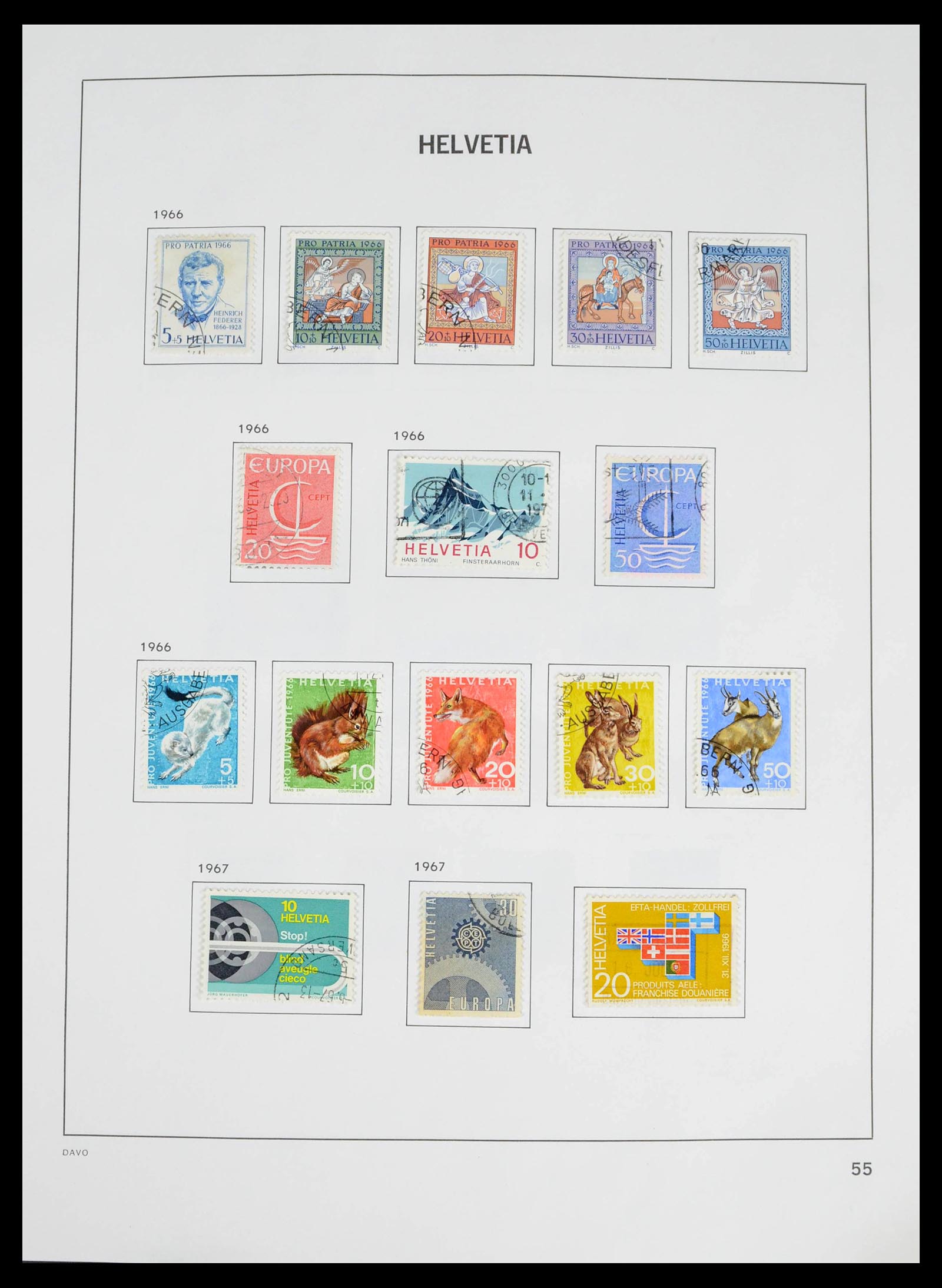 39363 0046 - Stamp collection 39363 Switzerland 1939-2013.