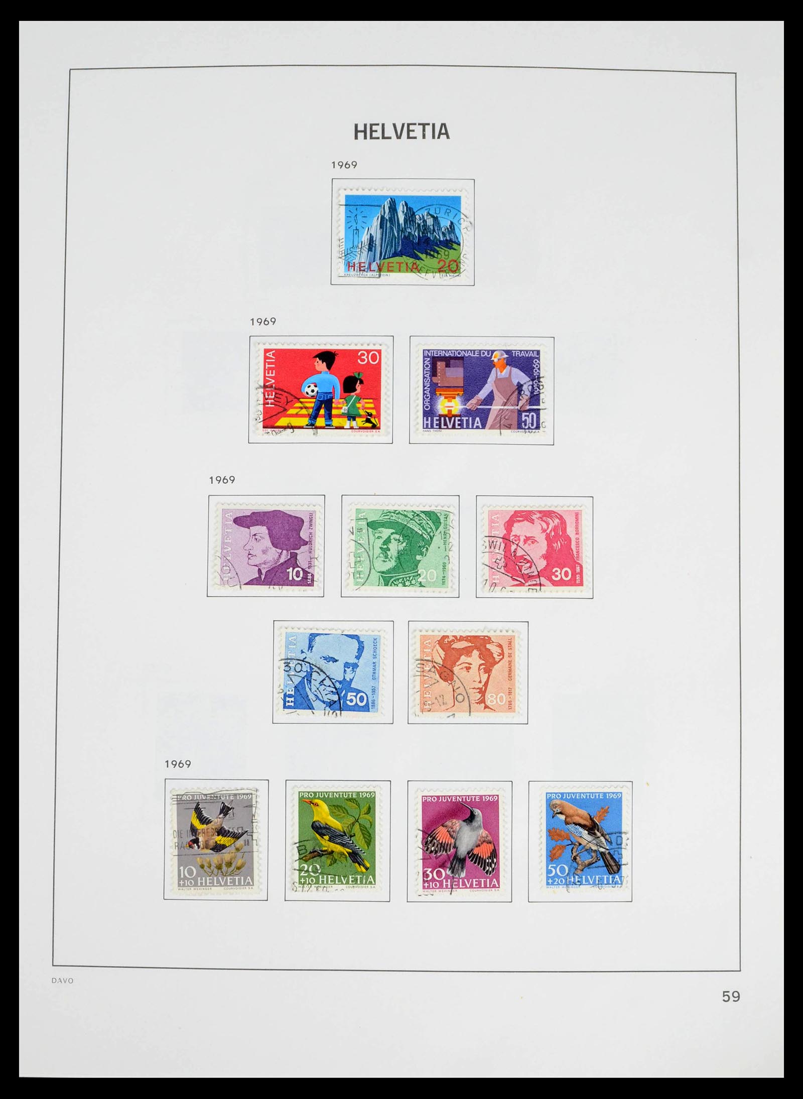 39363 0050 - Postzegelverzameling 39363 Zwitserland 1939-2013.