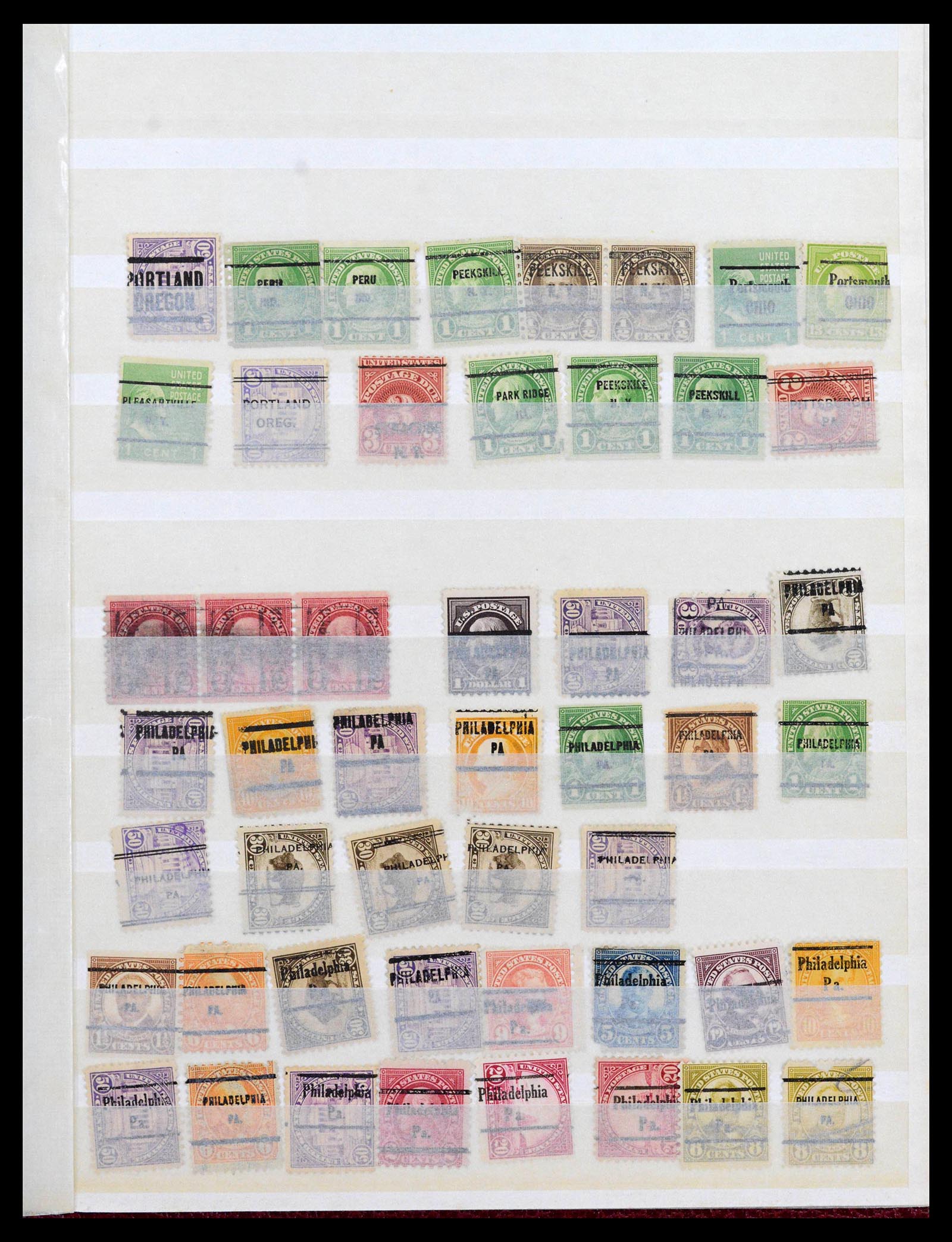 39366 0021 - Postzegelverzameling 39366 USA voorafstempelingen 1892-1940.