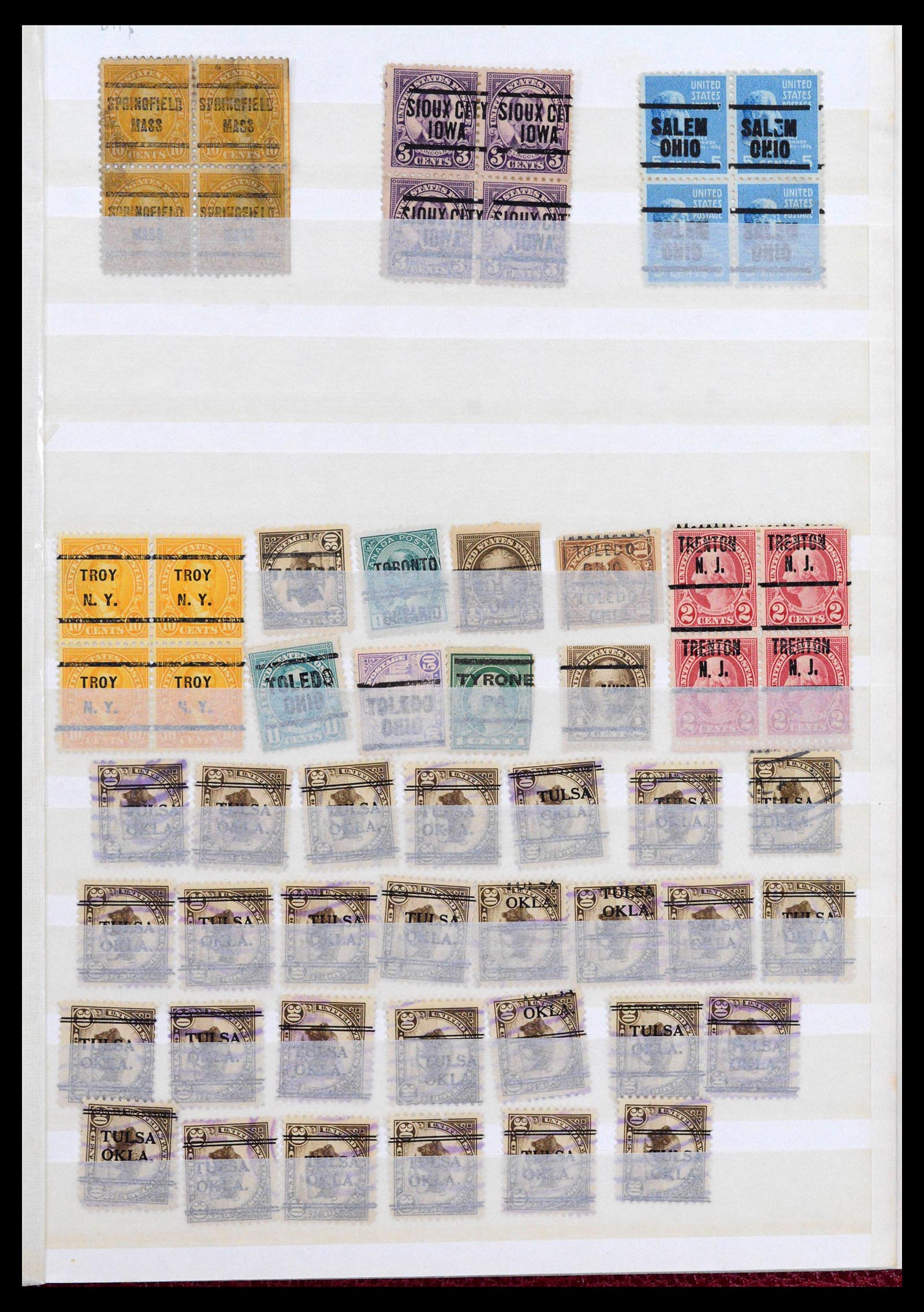 39366 0027 - Postzegelverzameling 39366 USA voorafstempelingen 1892-1940.