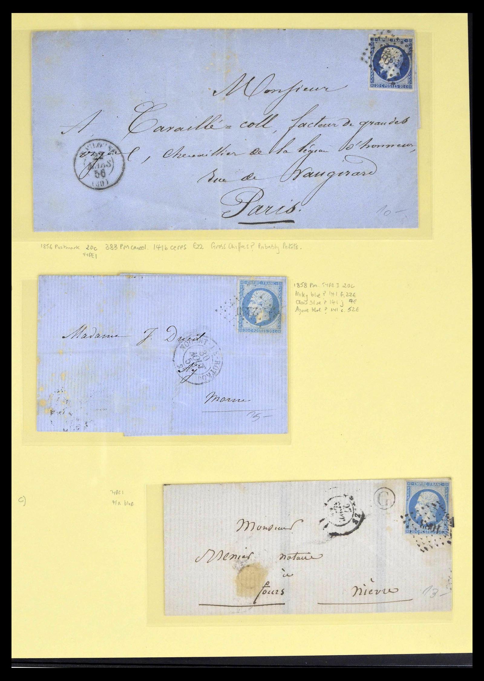 39367 0001 - Postzegelverzameling 39367 Frankrijk brieven 1853-1960.