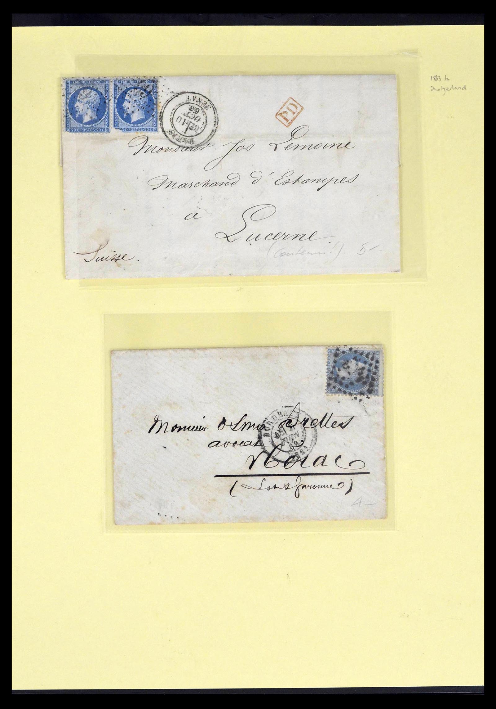 39367 0005 - Postzegelverzameling 39367 Frankrijk brieven 1853-1960.
