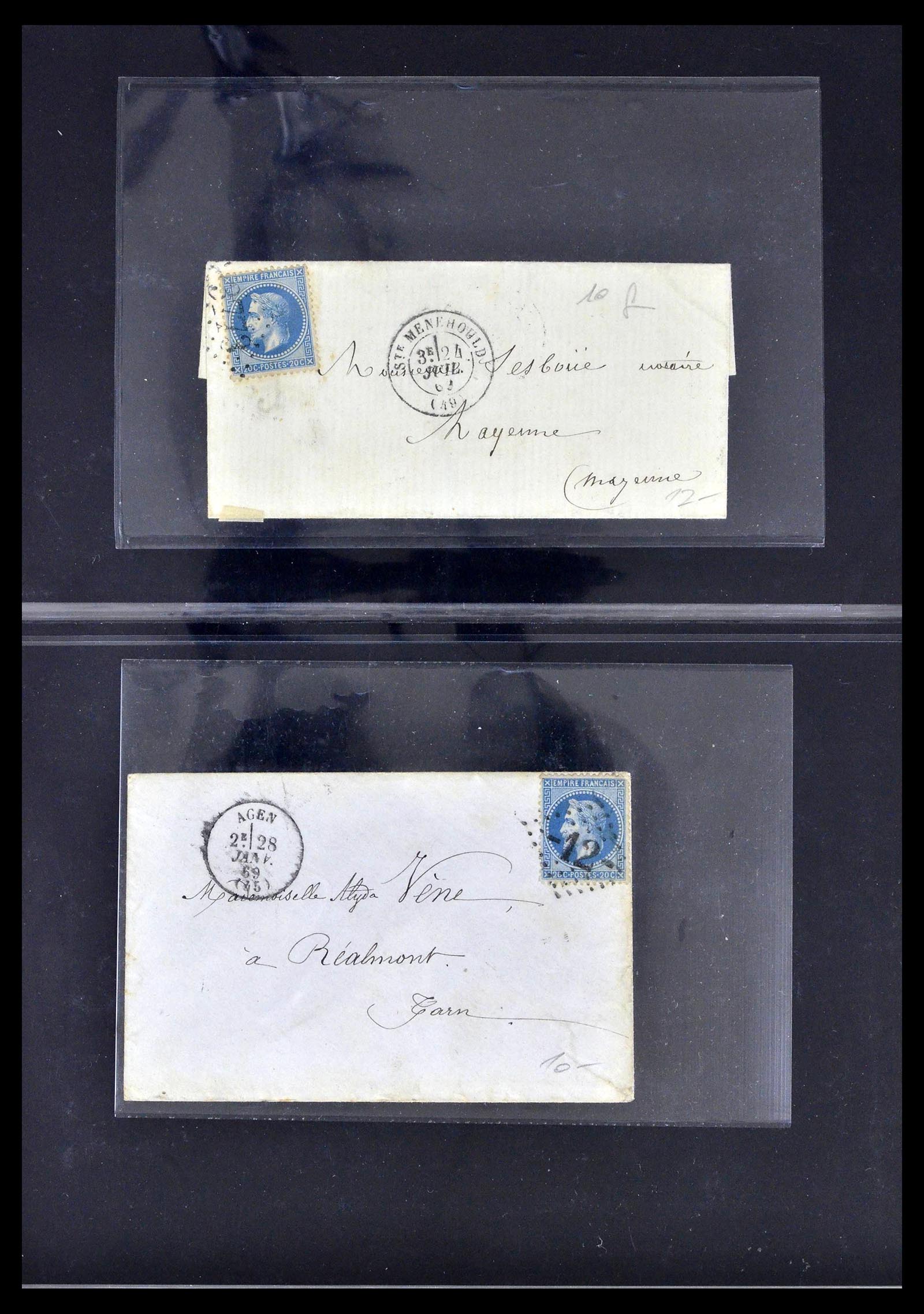 39367 0008 - Postzegelverzameling 39367 Frankrijk brieven 1853-1960.