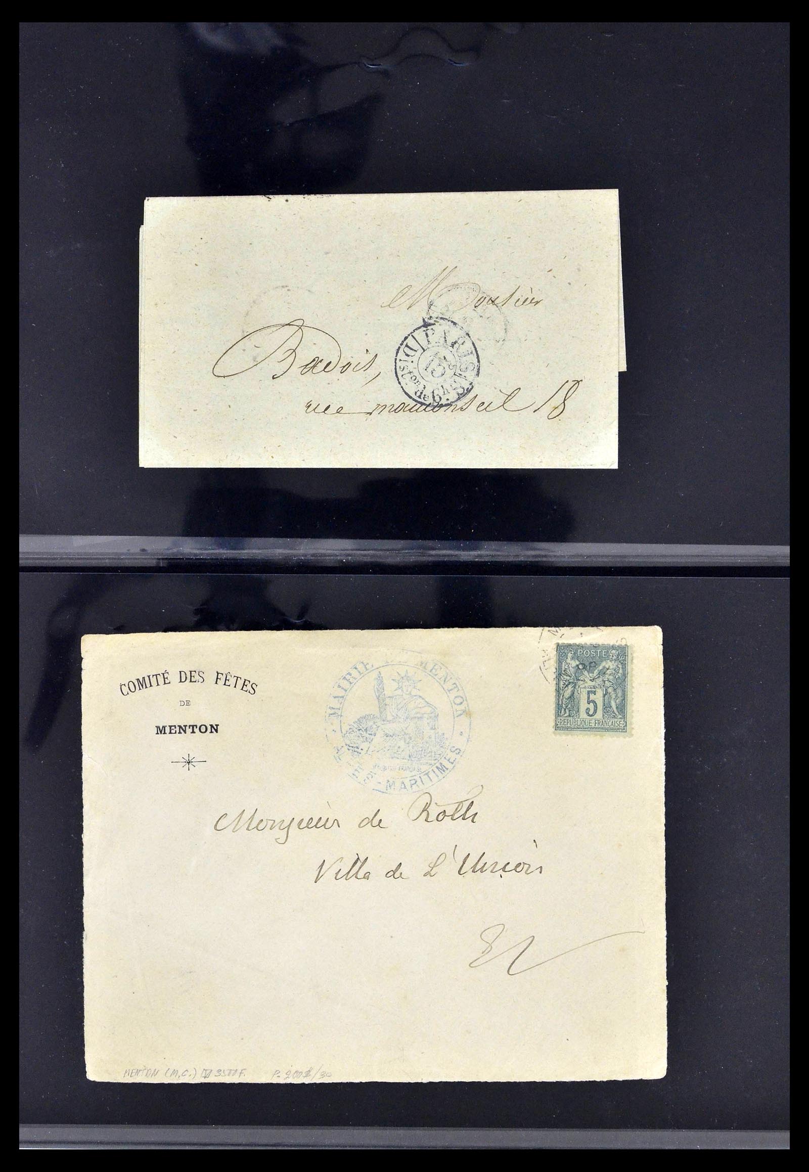 39367 0013 - Postzegelverzameling 39367 Frankrijk brieven 1853-1960.