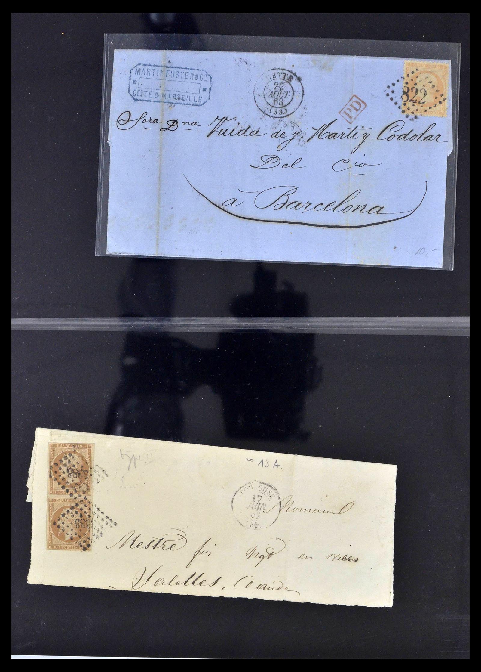 39367 0014 - Postzegelverzameling 39367 Frankrijk brieven 1853-1960.