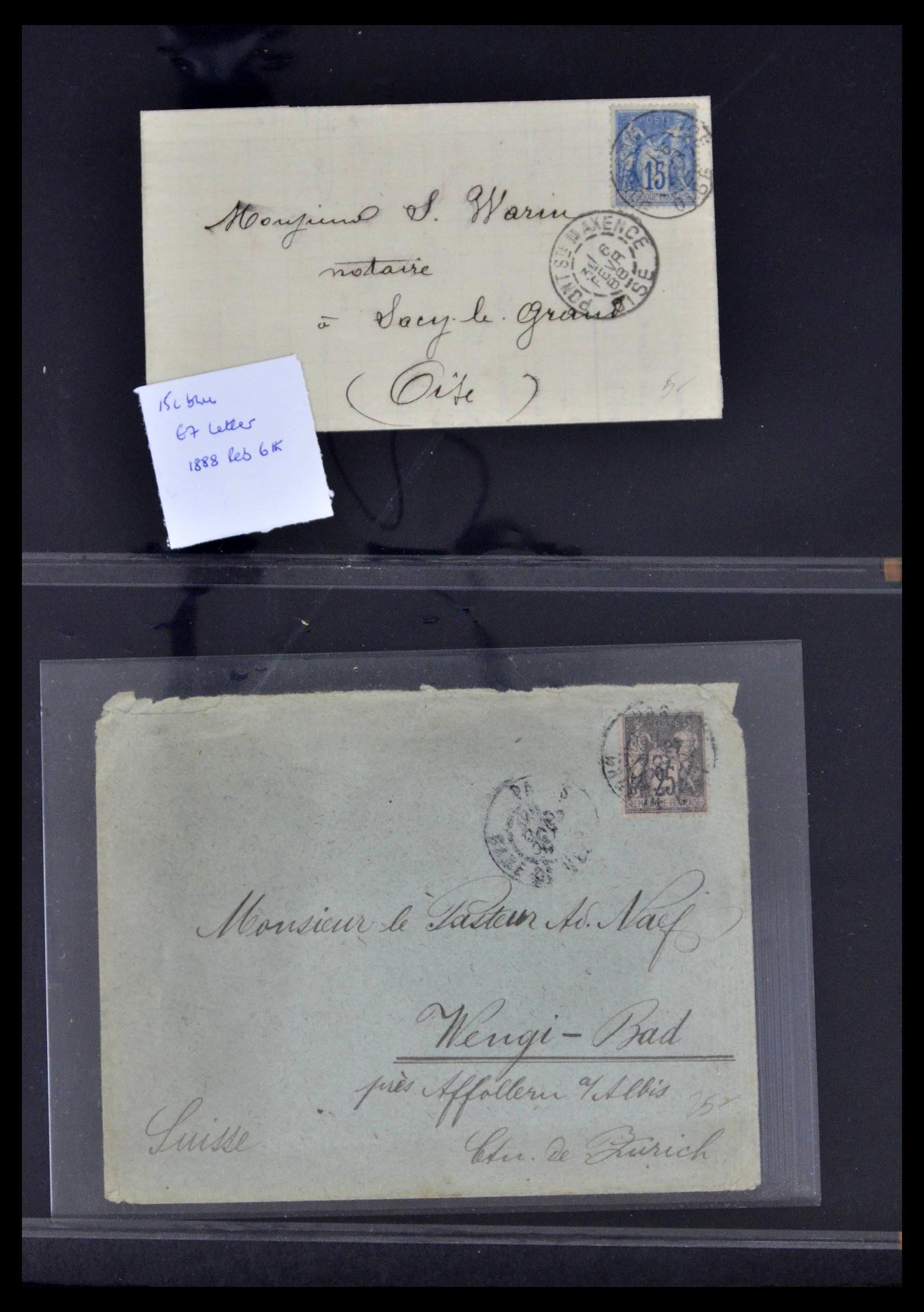 39367 0020 - Postzegelverzameling 39367 Frankrijk brieven 1853-1960.