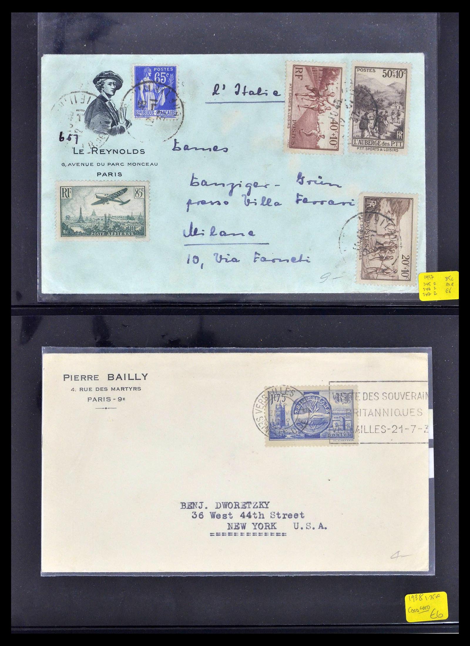 39367 0028 - Postzegelverzameling 39367 Frankrijk brieven 1853-1960.
