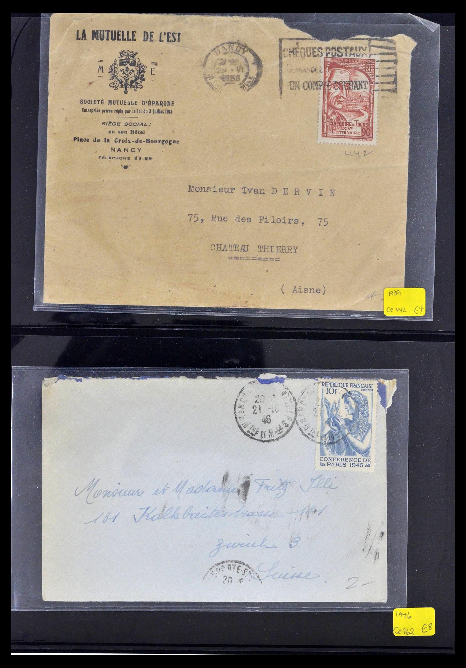 39367 0029 - Postzegelverzameling 39367 Frankrijk brieven 1853-1960.