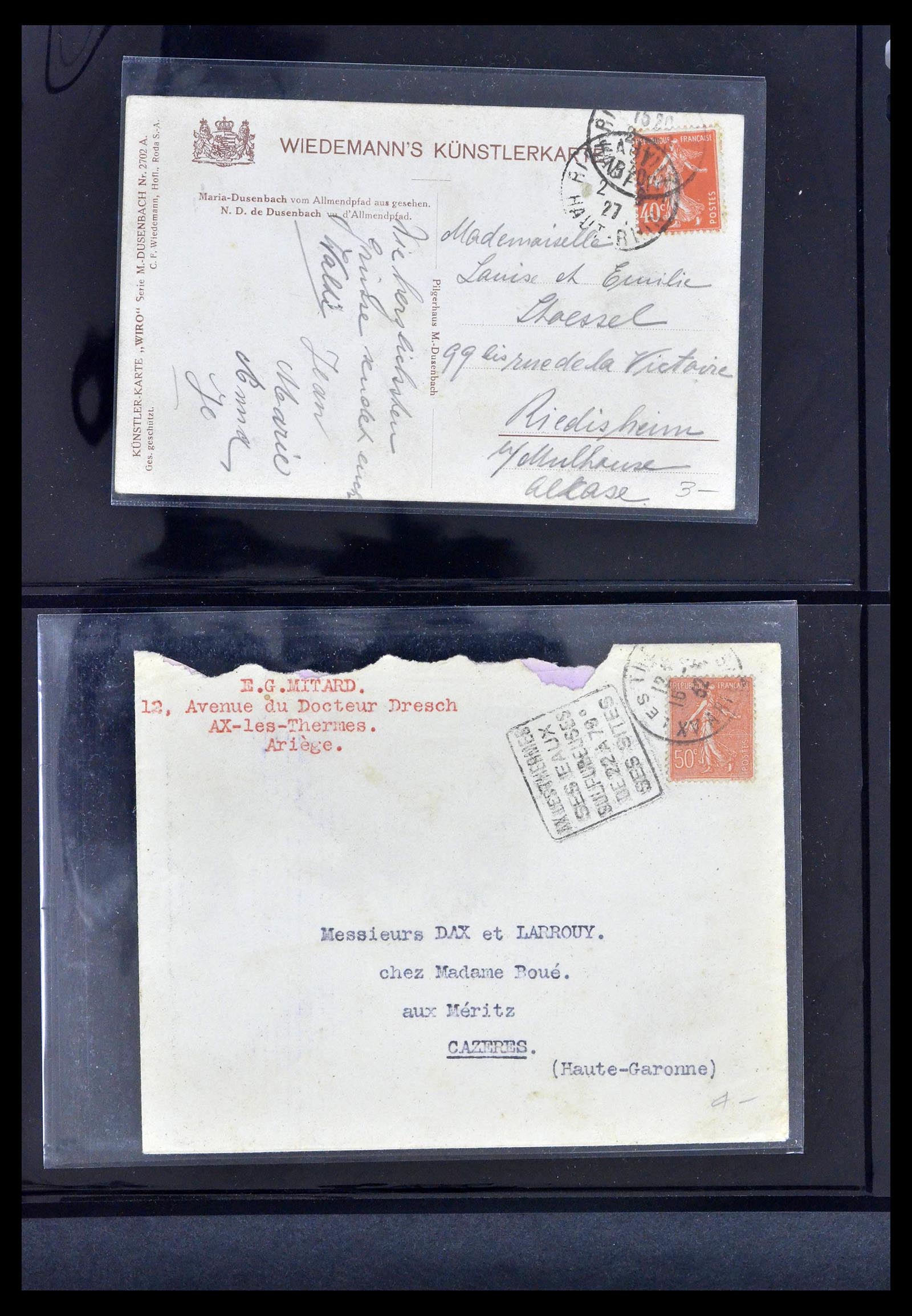 39367 0049 - Postzegelverzameling 39367 Frankrijk brieven 1853-1960.