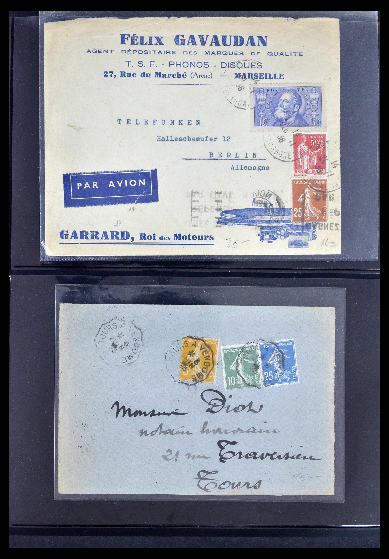 39367 0052 - Postzegelverzameling 39367 Frankrijk brieven 1853-1960.