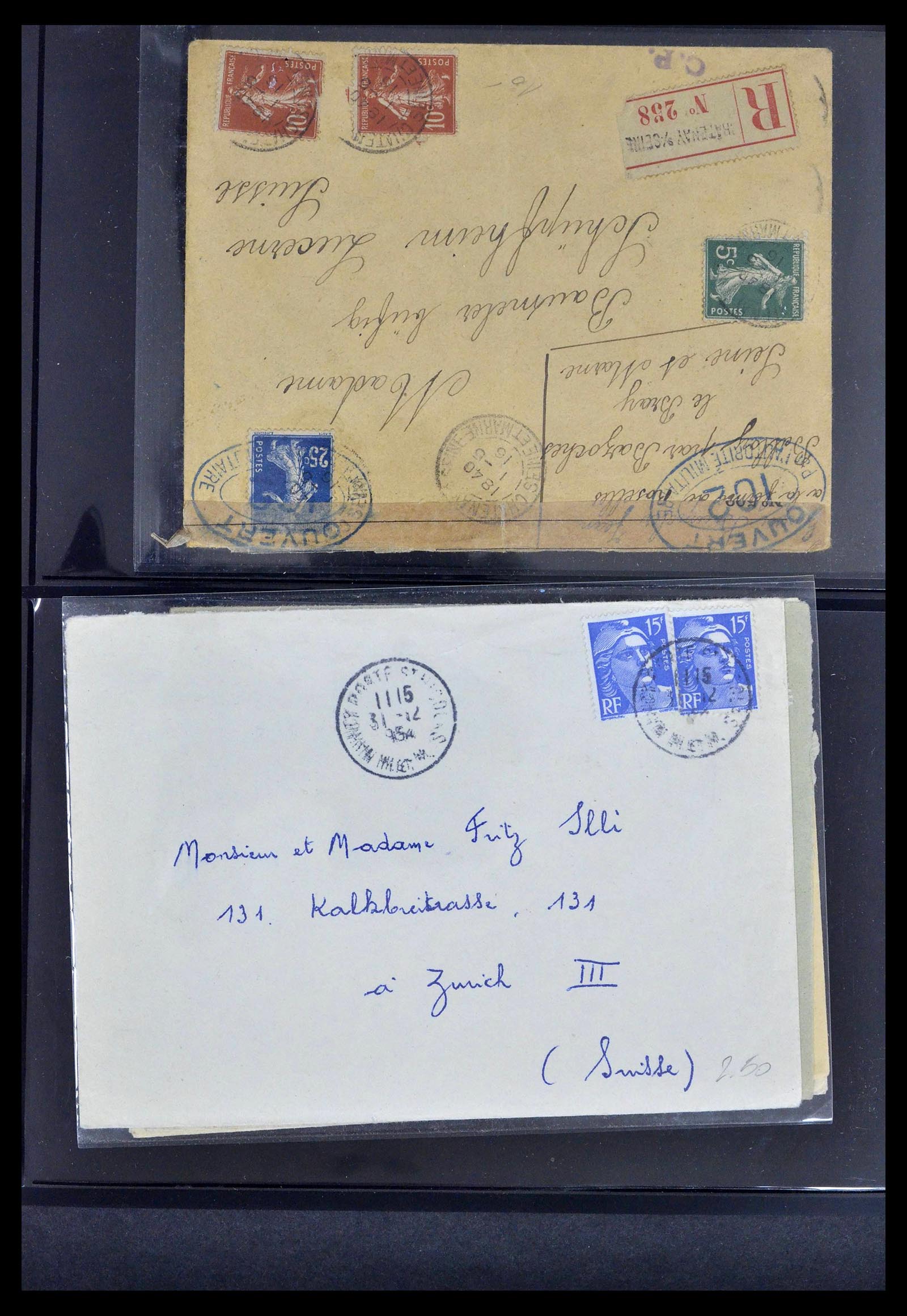 39367 0056 - Postzegelverzameling 39367 Frankrijk brieven 1853-1960.