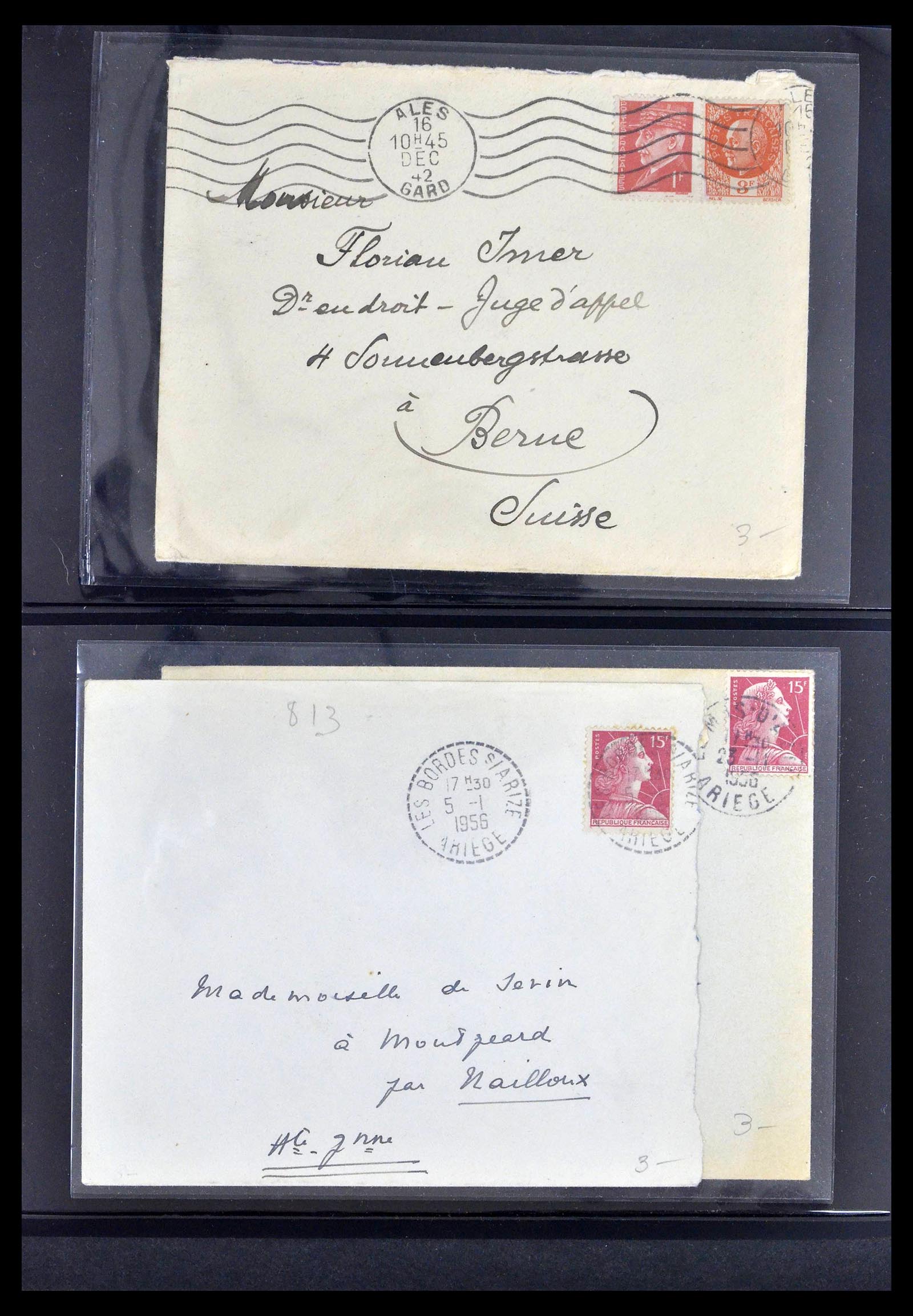 39367 0060 - Postzegelverzameling 39367 Frankrijk brieven 1853-1960.