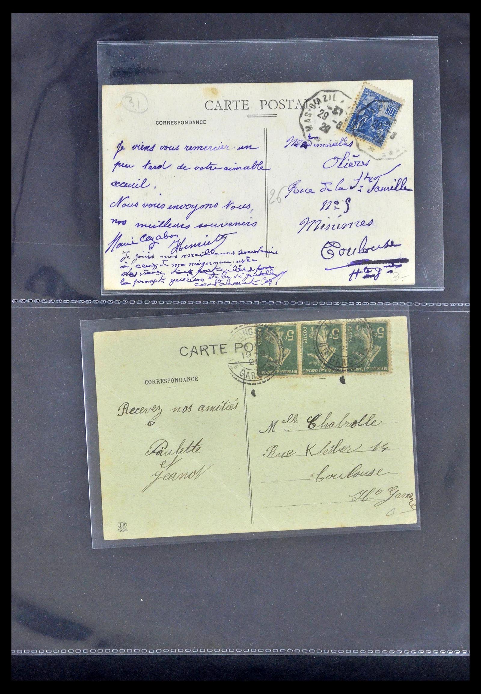39367 0104 - Postzegelverzameling 39367 Frankrijk brieven 1853-1960.