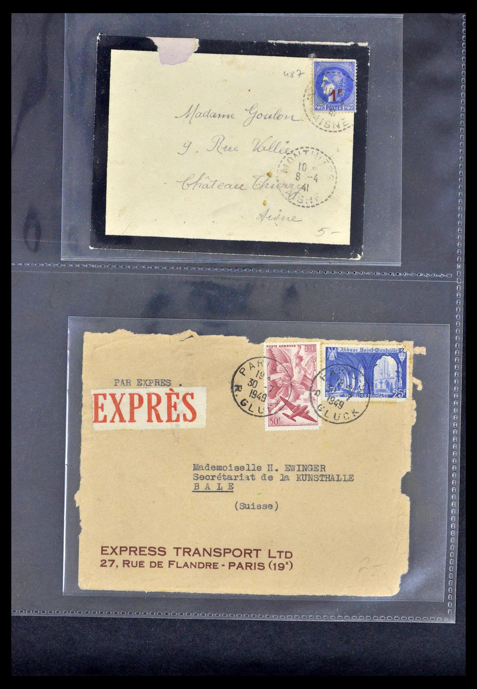 39367 0105 - Postzegelverzameling 39367 Frankrijk brieven 1853-1960.