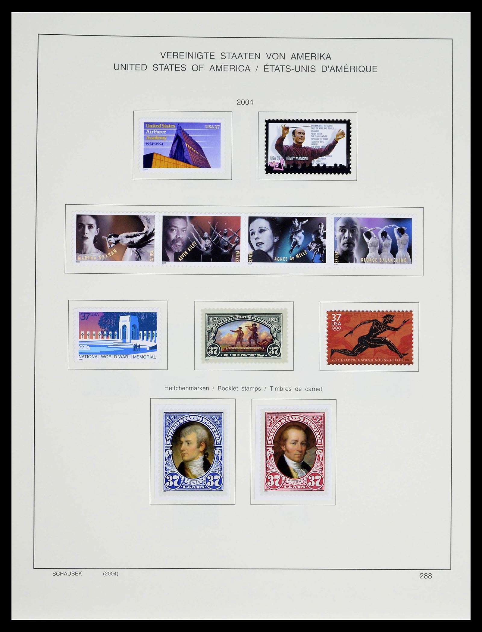 39368 0288 - Stamp collection 39368 USA 1972-2004.