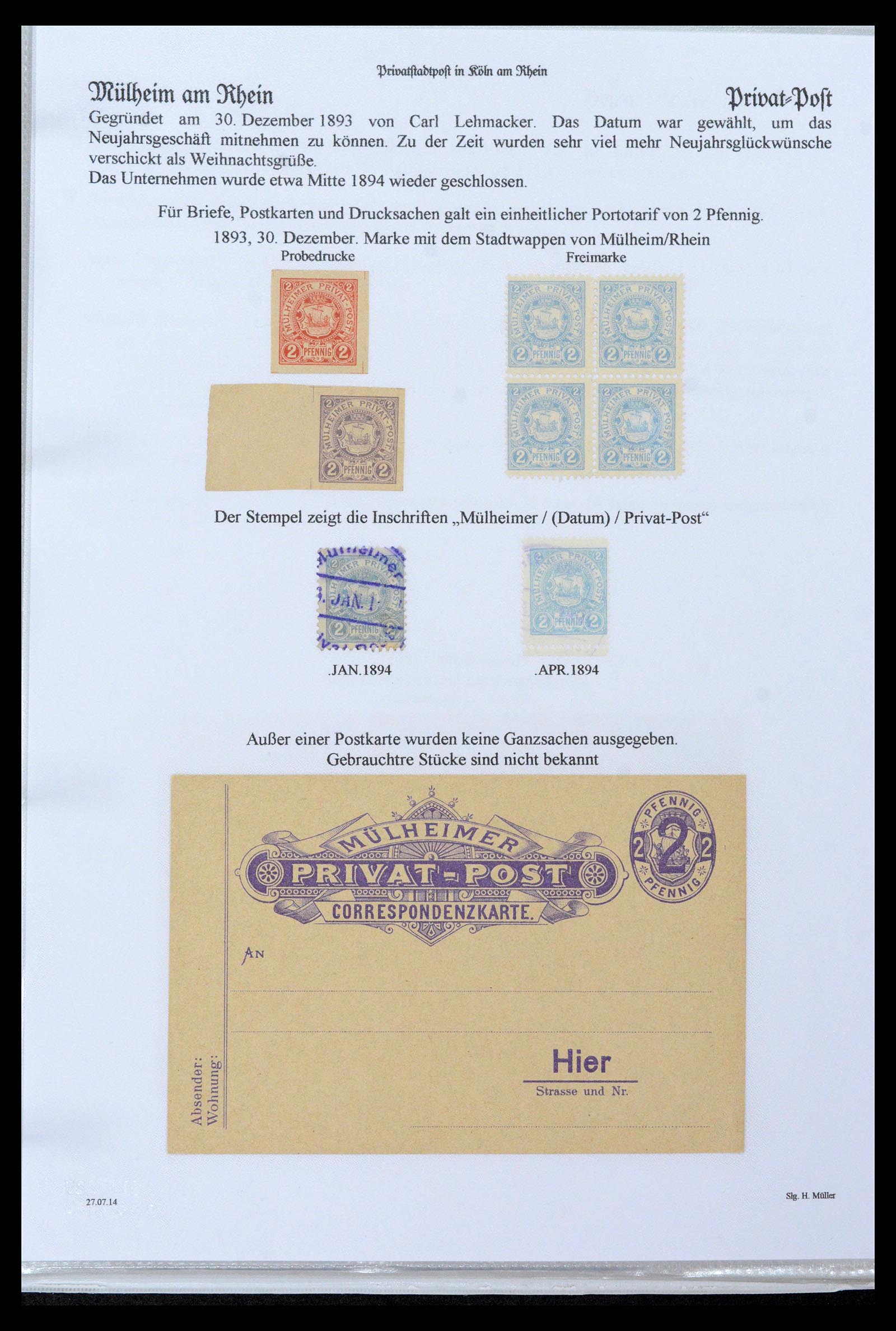 39369 0017 - Stamp collection 39369 Germany citypost 1886-1899.