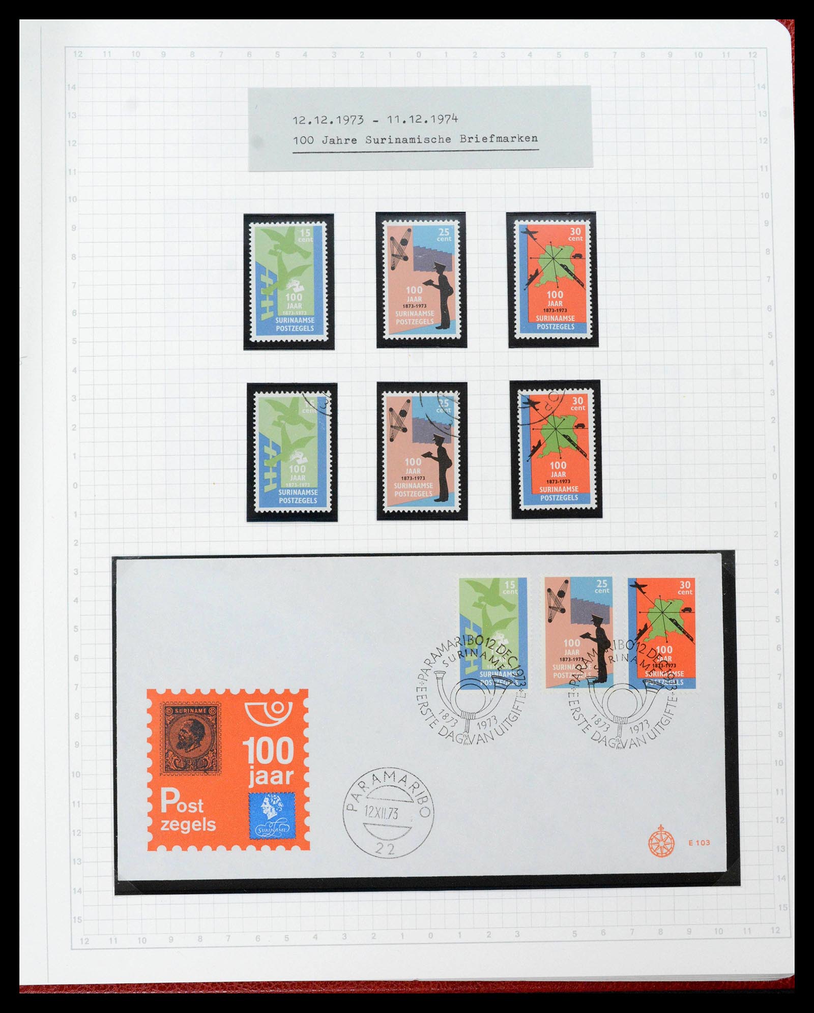 39373 0162 - Postzegelverzameling 39373 Suriname 1873-1975.