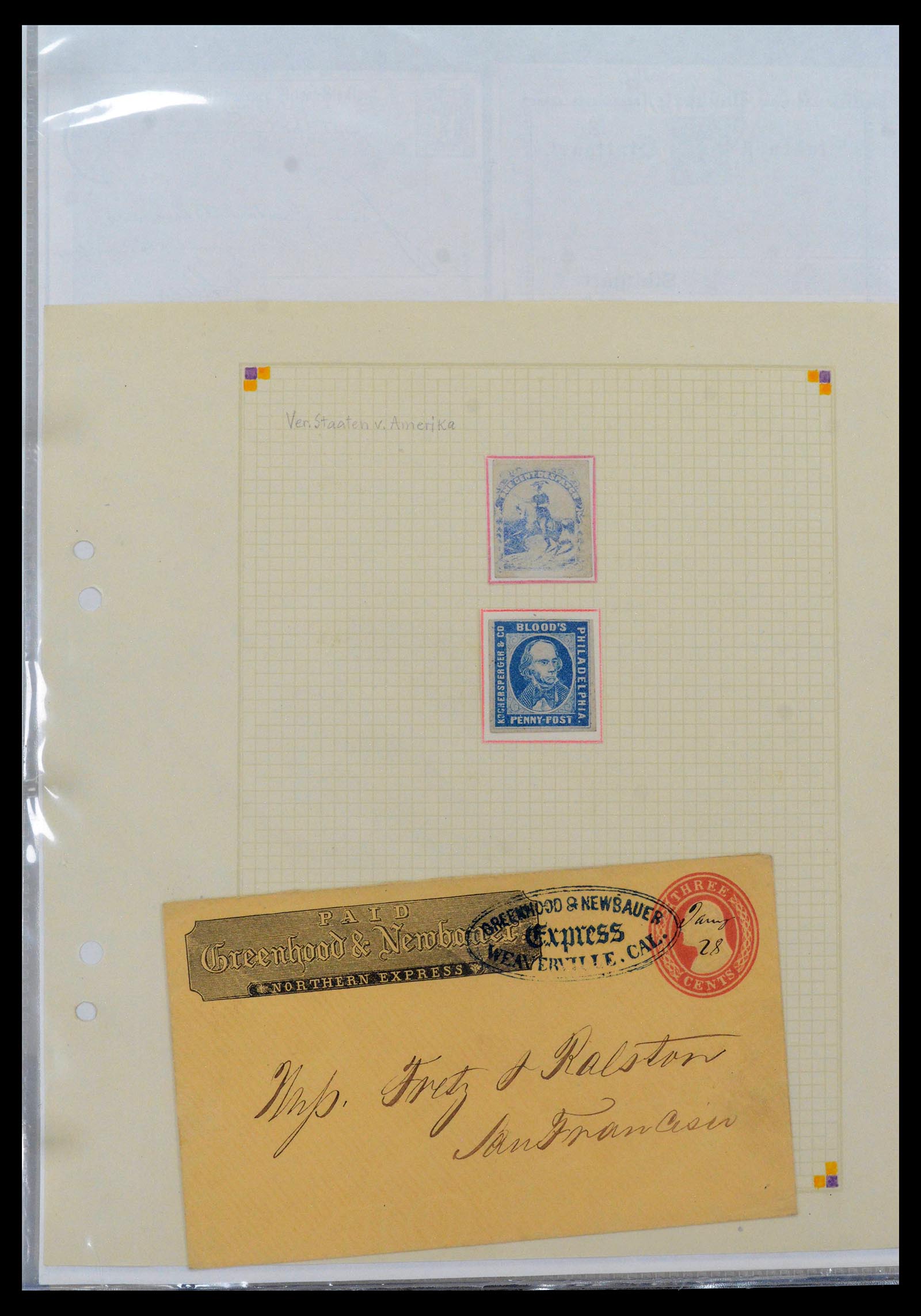 39374 0001 - Stamp collection 39374 USA locals 1850-1880.