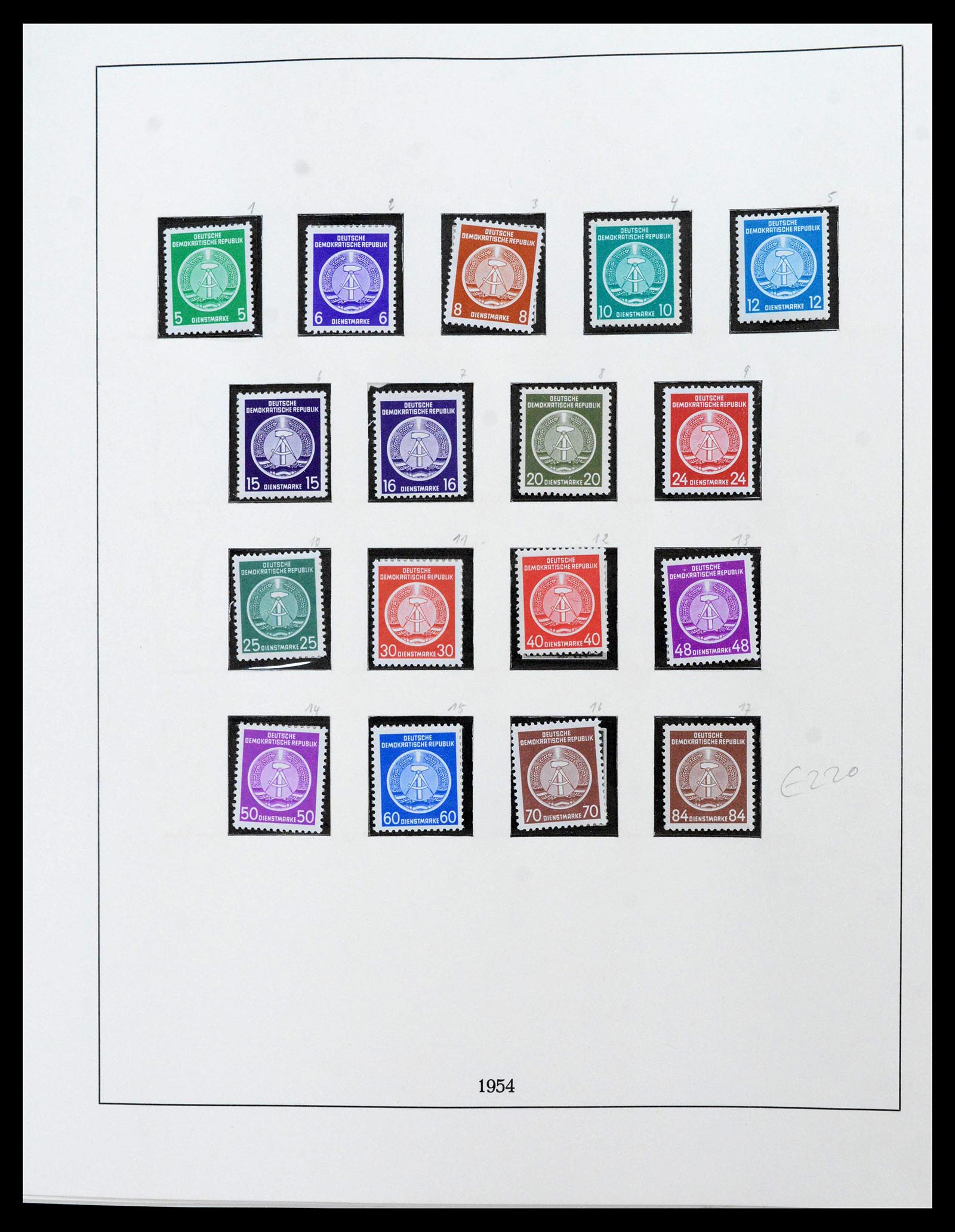 39376 0001 - Postzegelverzameling 39376 DDR dienstzegels 1951-1965.