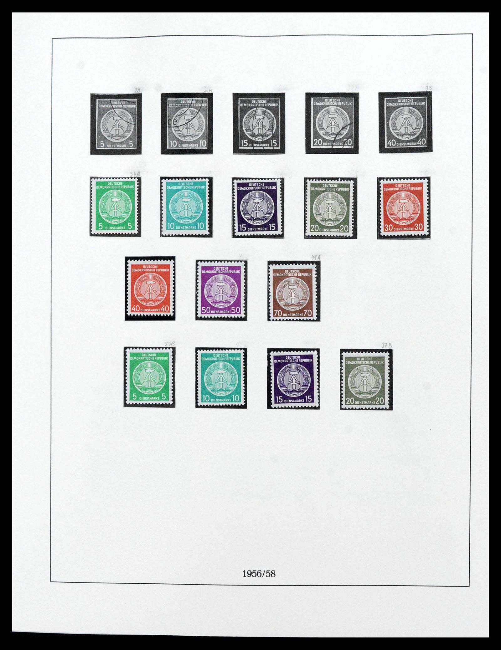 39376 0003 - Postzegelverzameling 39376 DDR dienstzegels 1951-1965.
