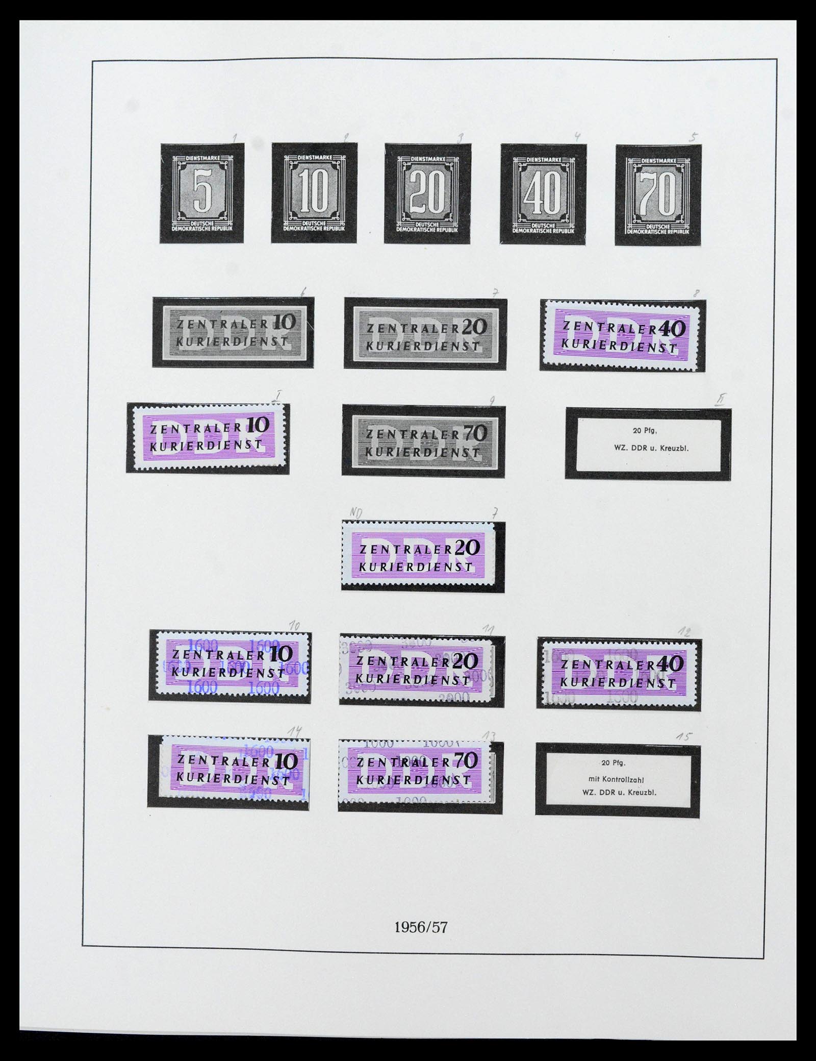 39376 0004 - Postzegelverzameling 39376 DDR dienstzegels 1951-1965.
