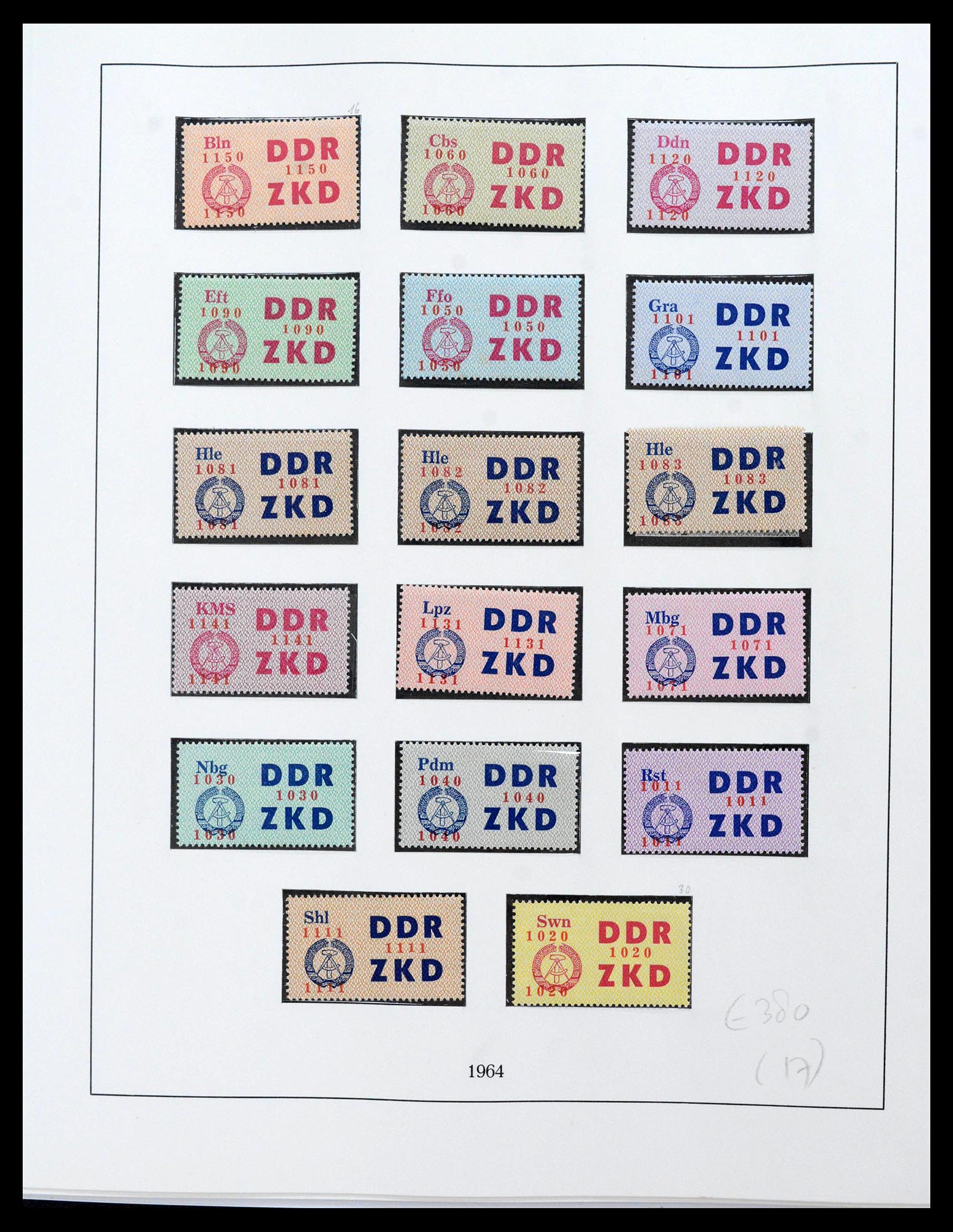 39376 0009 - Postzegelverzameling 39376 DDR dienstzegels 1951-1965.