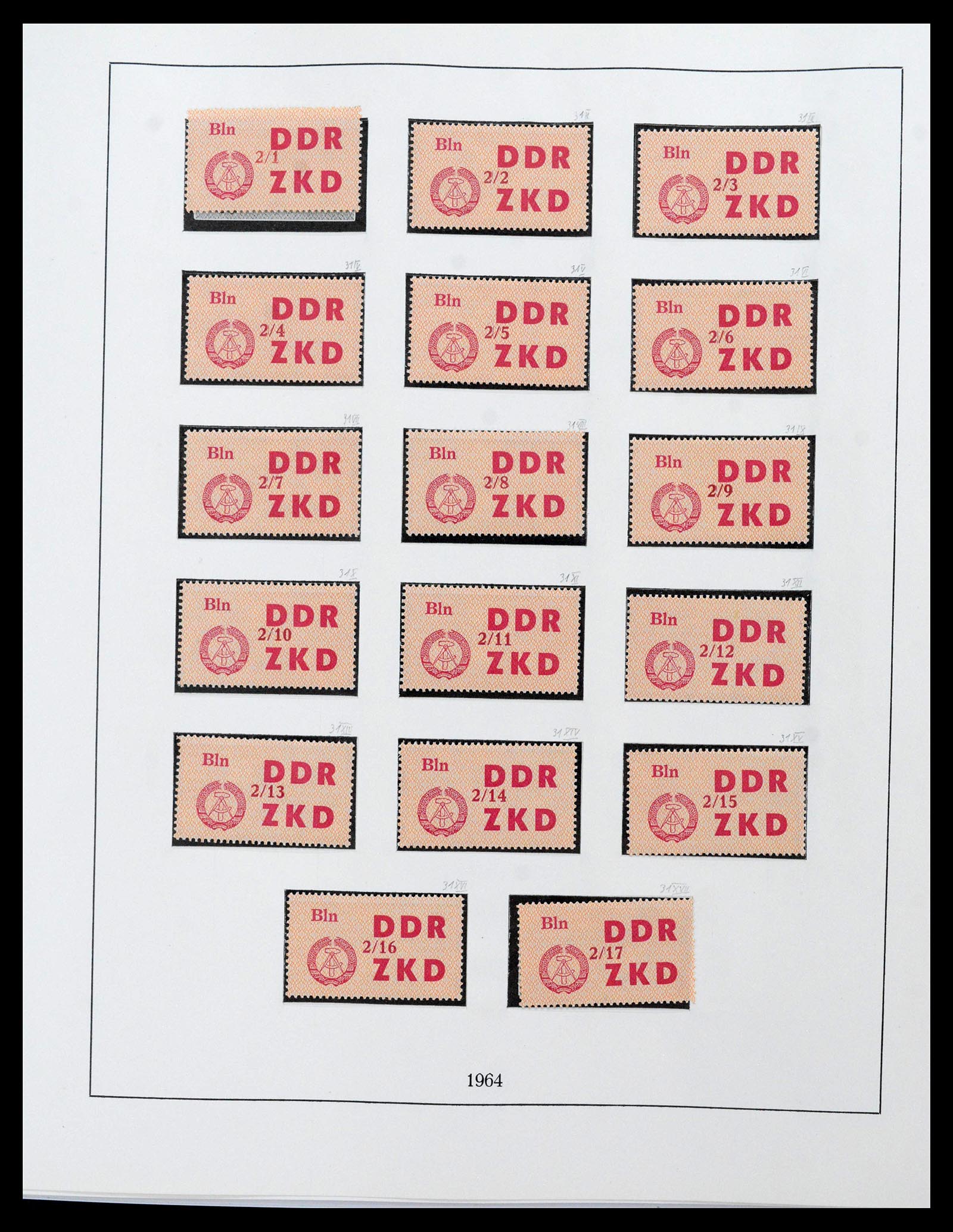 39376 0010 - Stamp collection 39376 GDR service stamps 1951-1965.