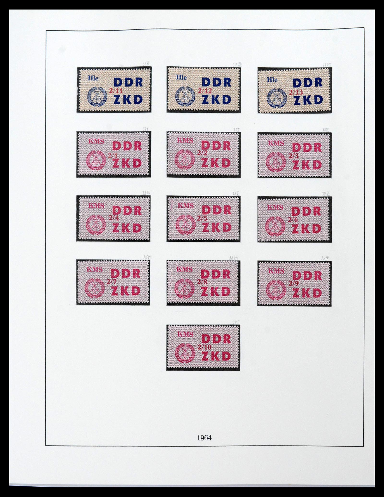 39376 0013 - Stamp collection 39376 GDR service stamps 1951-1965.