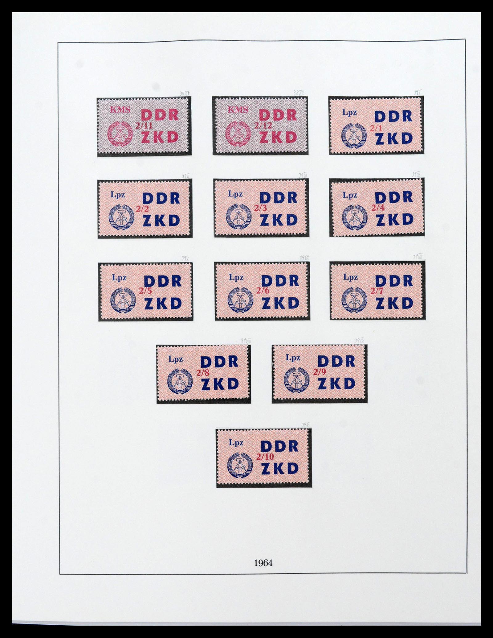 39376 0014 - Stamp collection 39376 GDR service stamps 1951-1965.