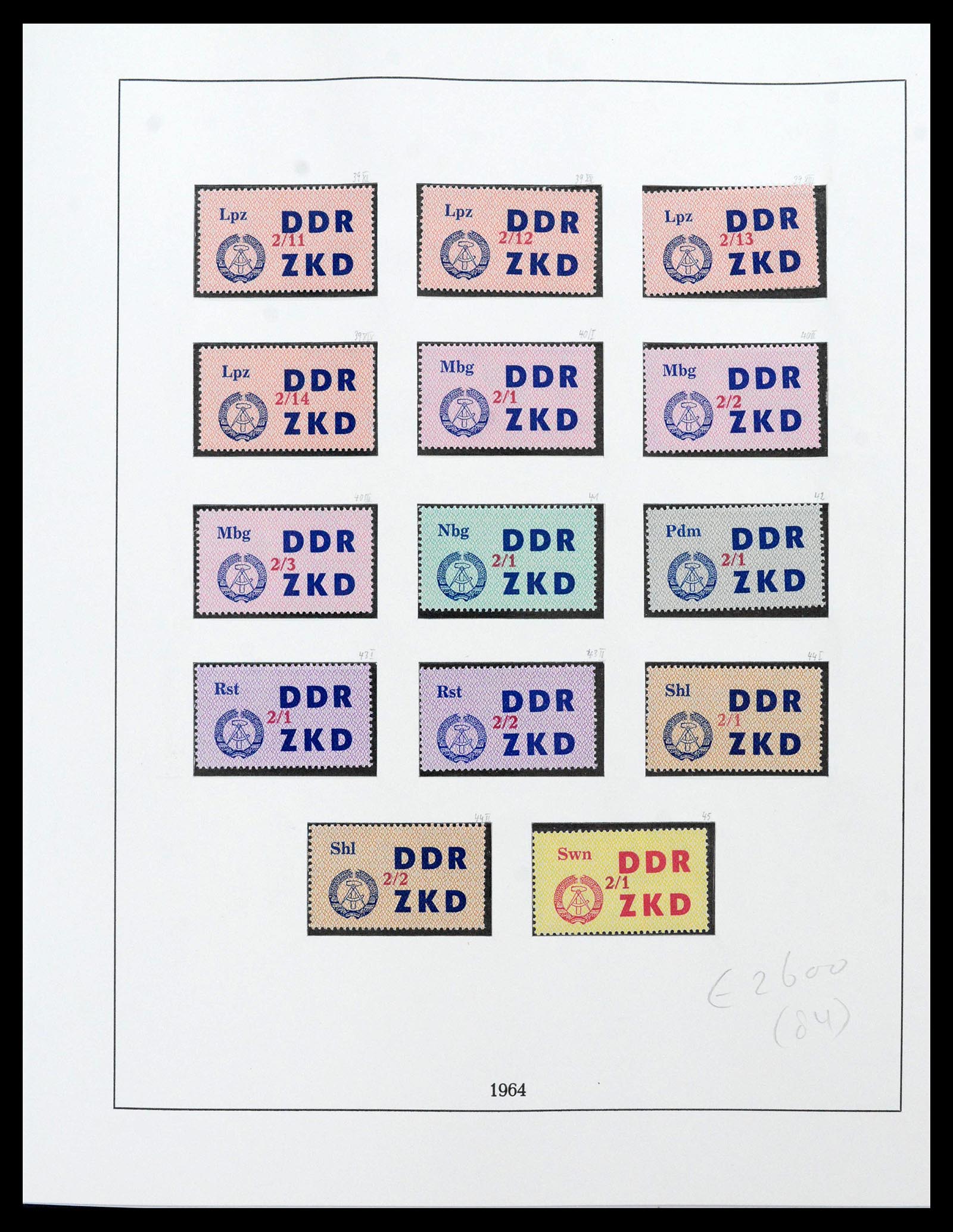39376 0015 - Postzegelverzameling 39376 DDR dienstzegels 1951-1965.