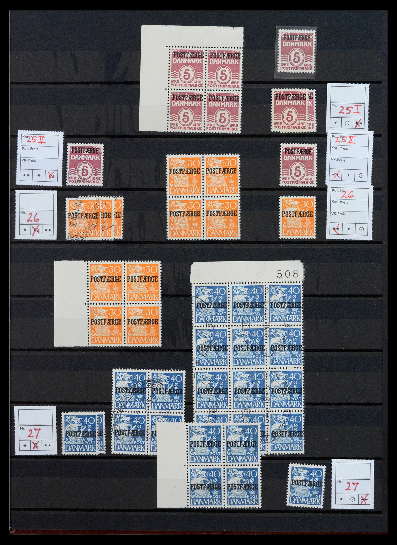 39387 0005 - Postzegelverzameling 39387 Denemarken back of the book 1871-1877.